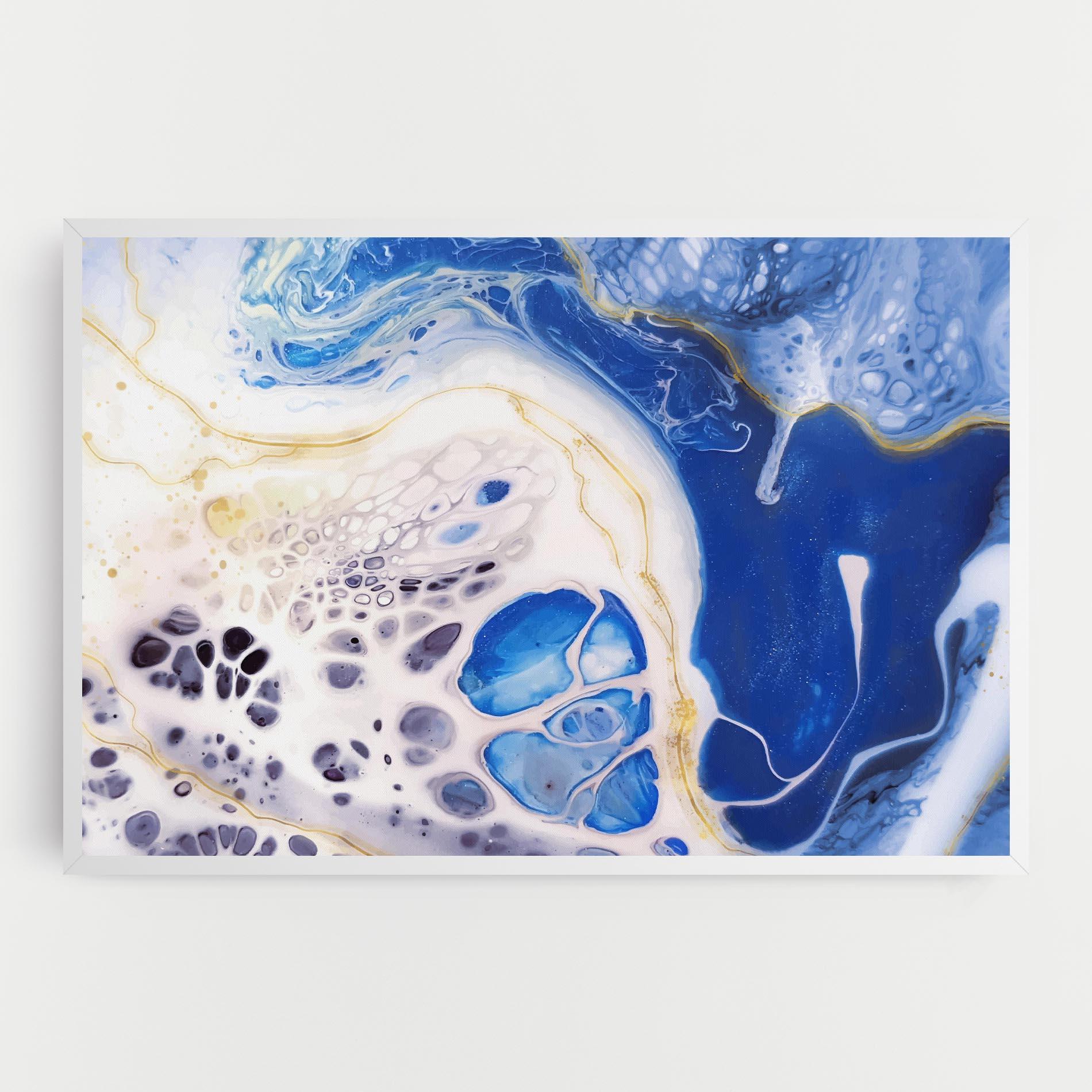 Leinwandbild Water Gold Blue Marble mockup 0