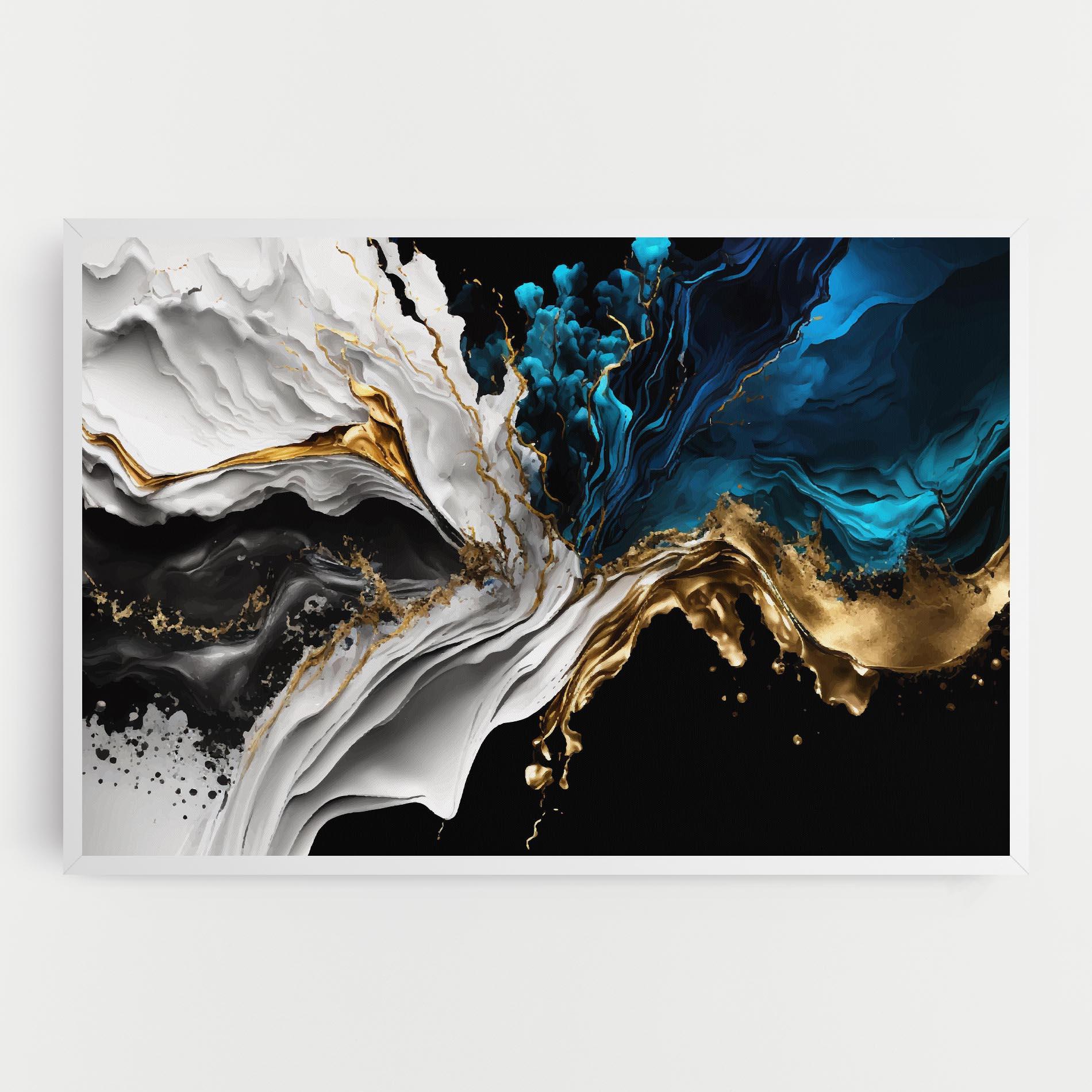 Leinwandbild White Black Wave mockup 0