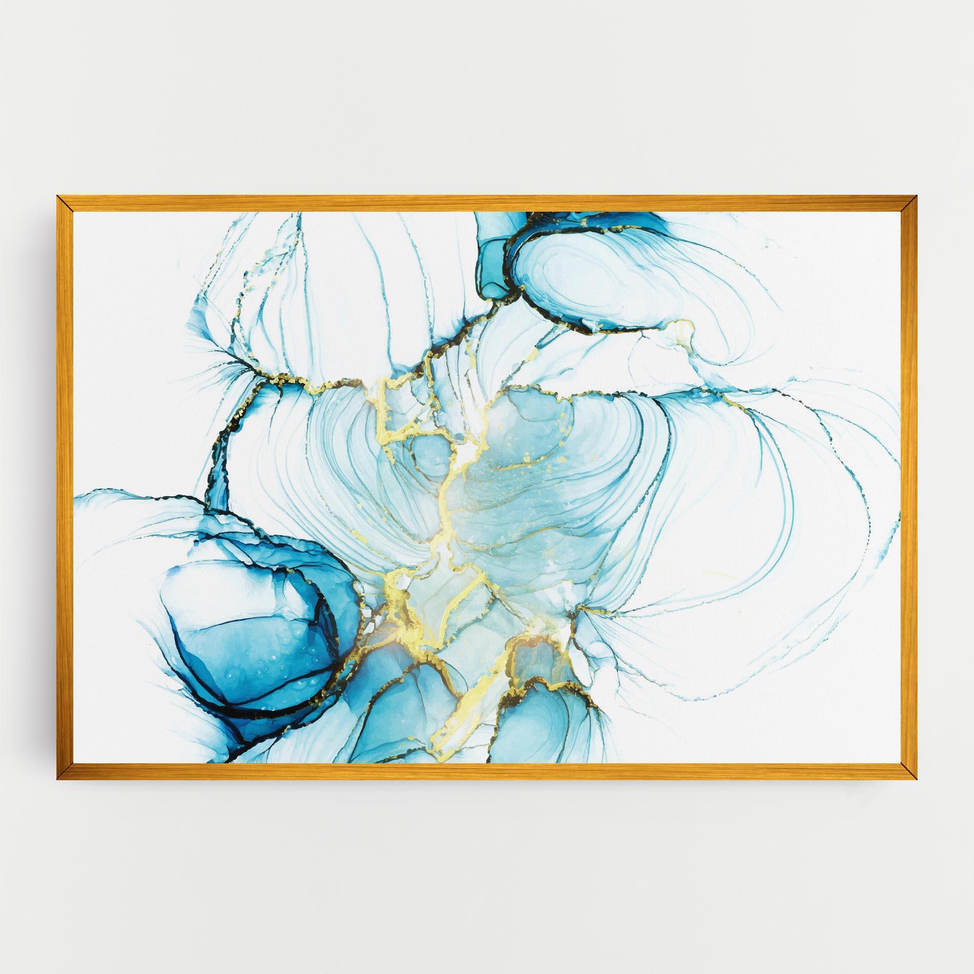 Leinwandbild Artistic Gold Blue mockup 0