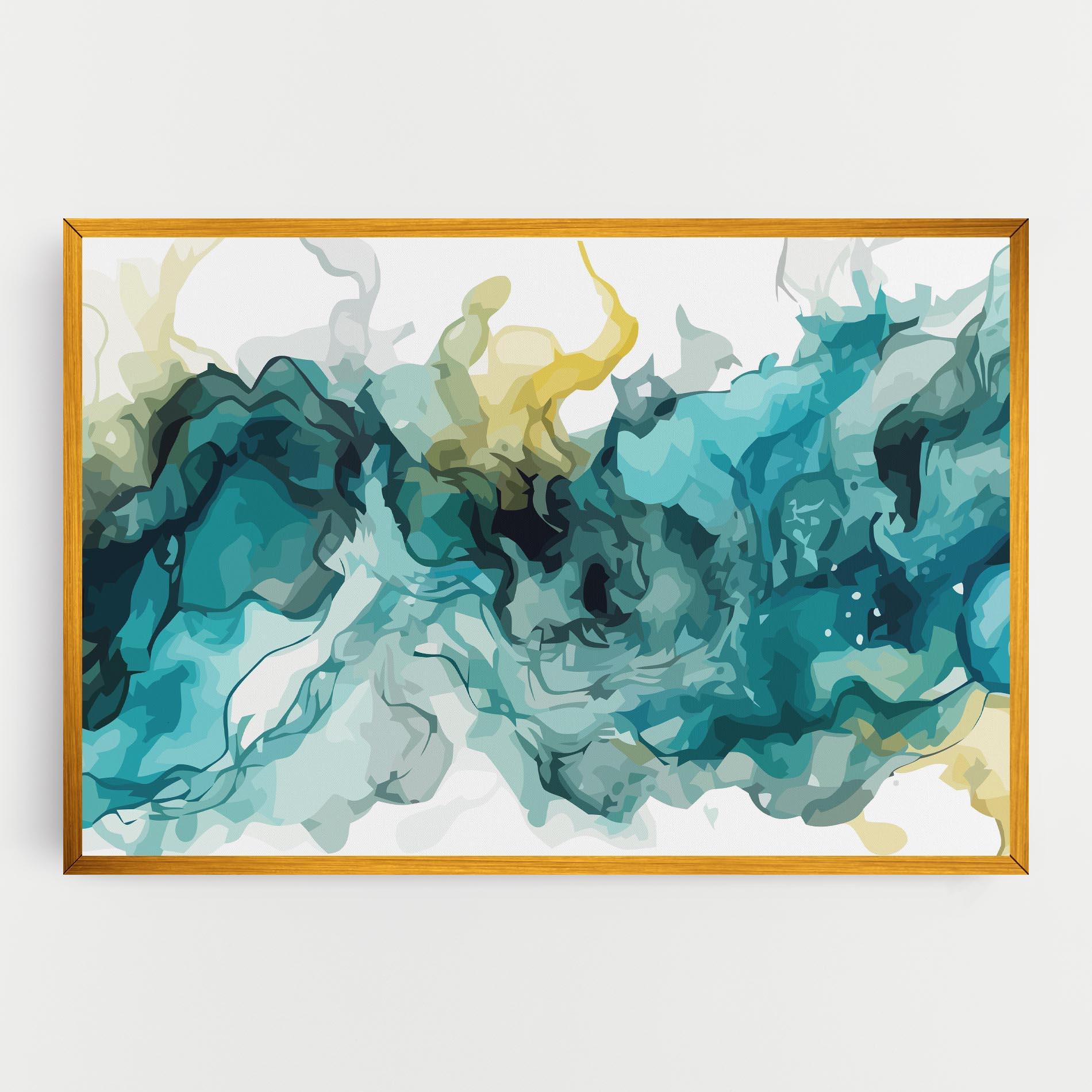 Leinwandbild Blue Yellow Art mockup 0
