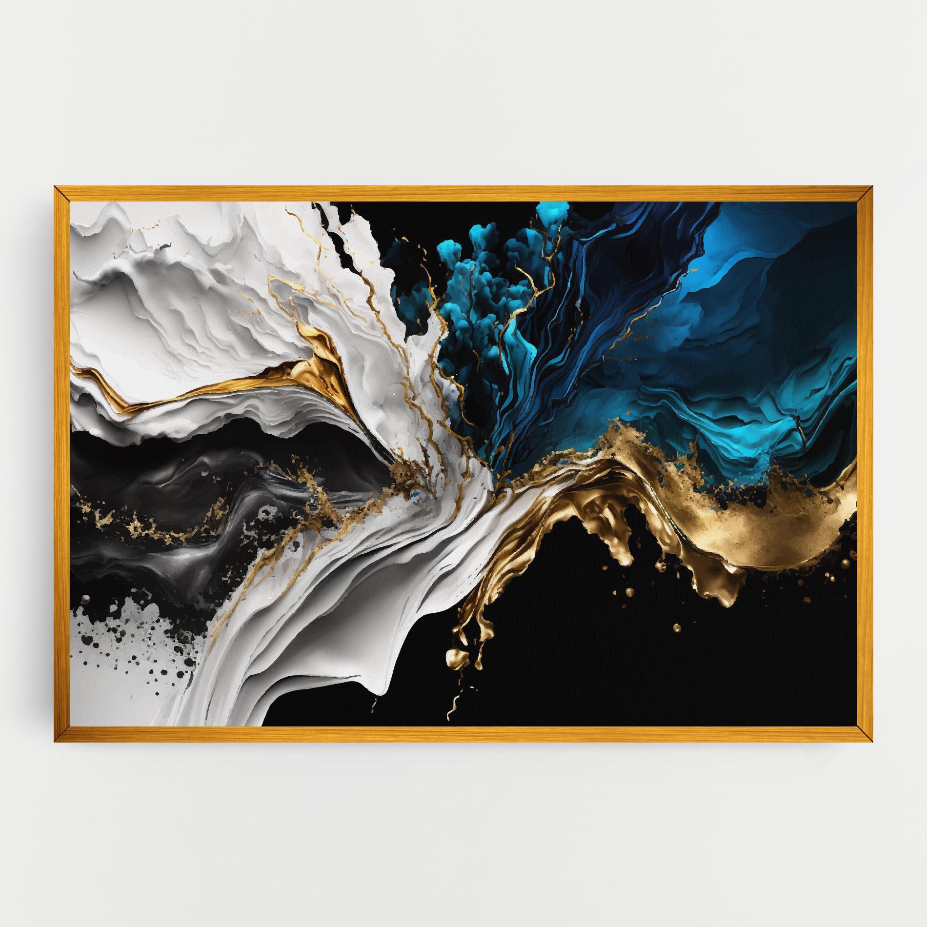 Leinwandbild White Black Wave mockup 0