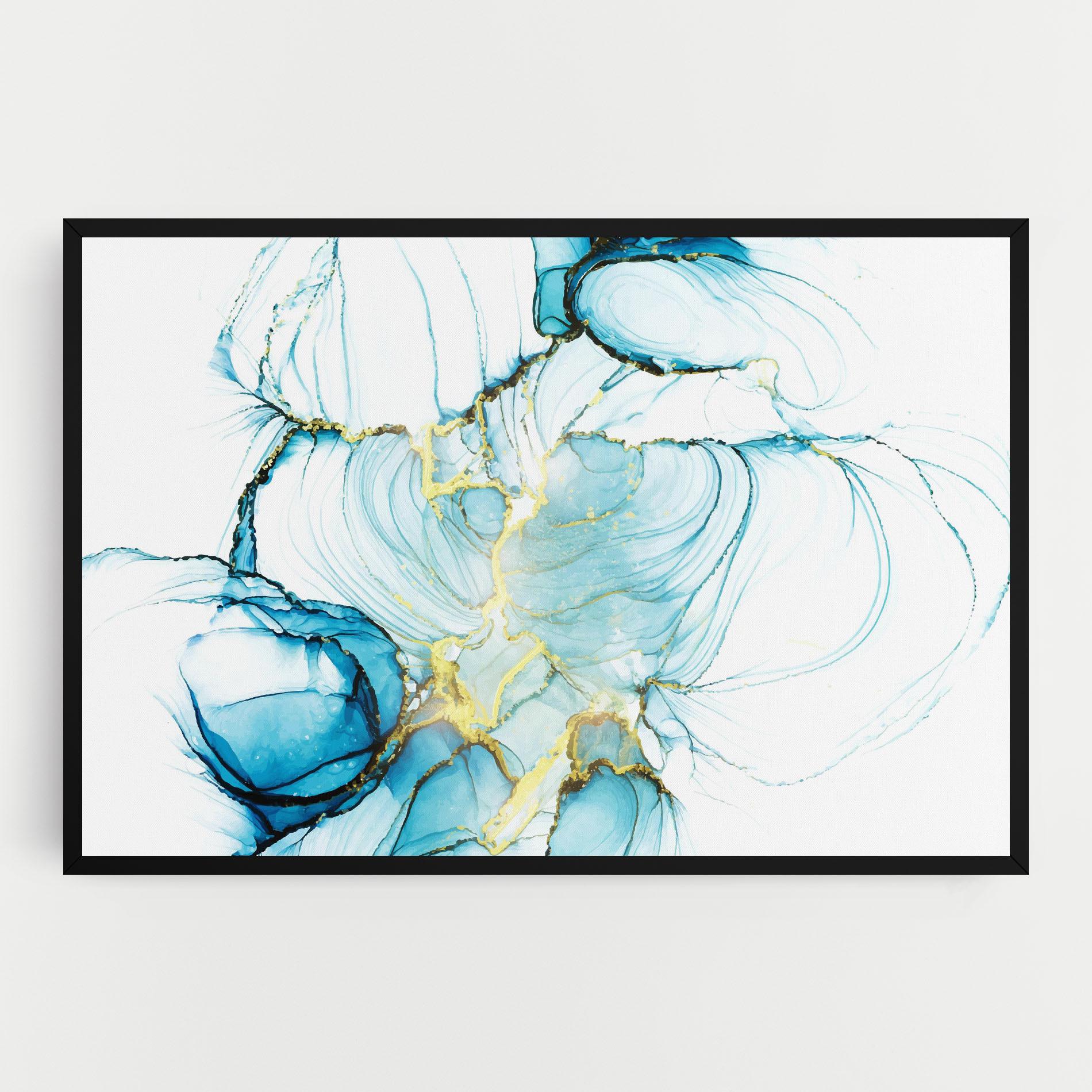 Leinwandbild Artistic Gold Blue mockup 0