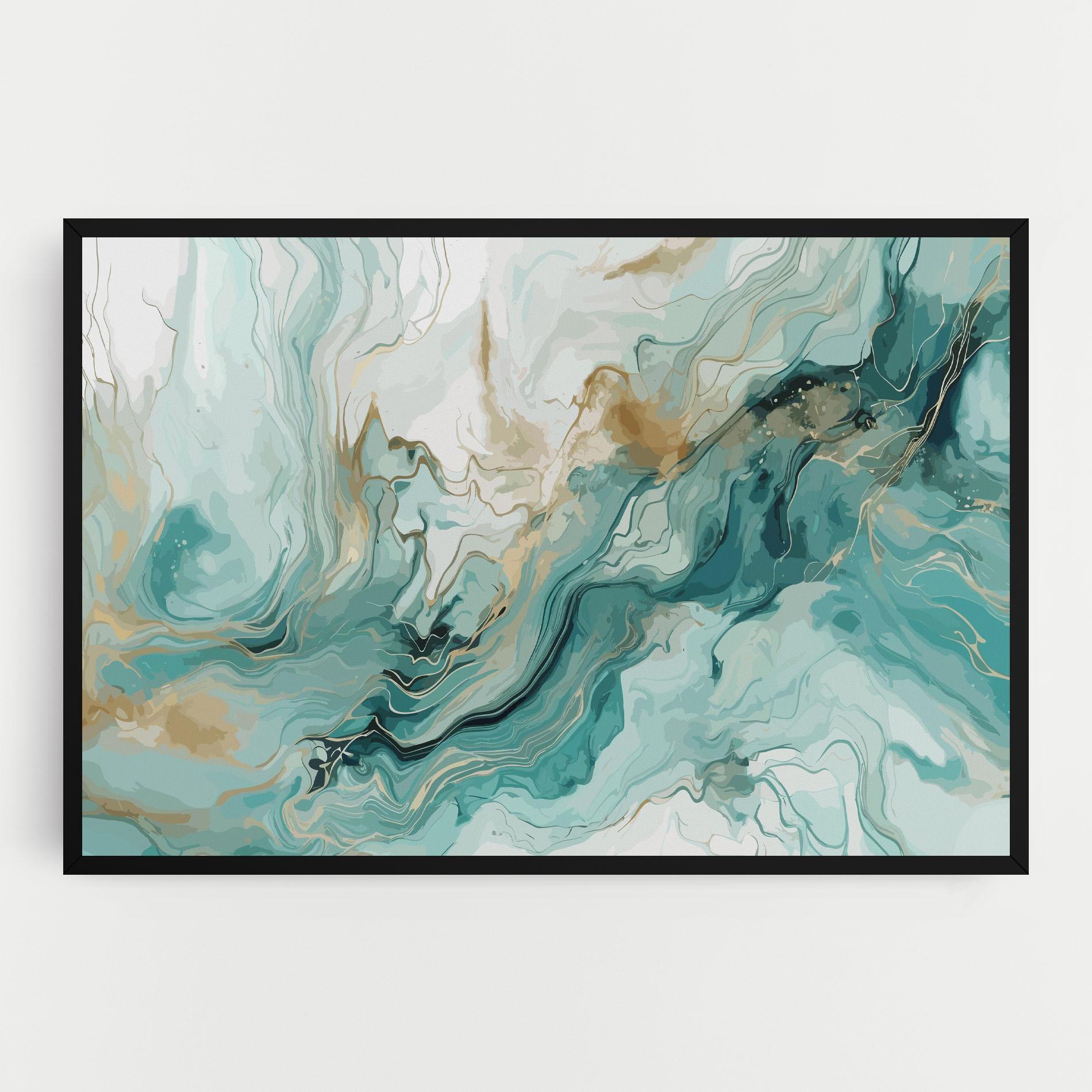 Leinwandbild Green Gold Water mockup 0