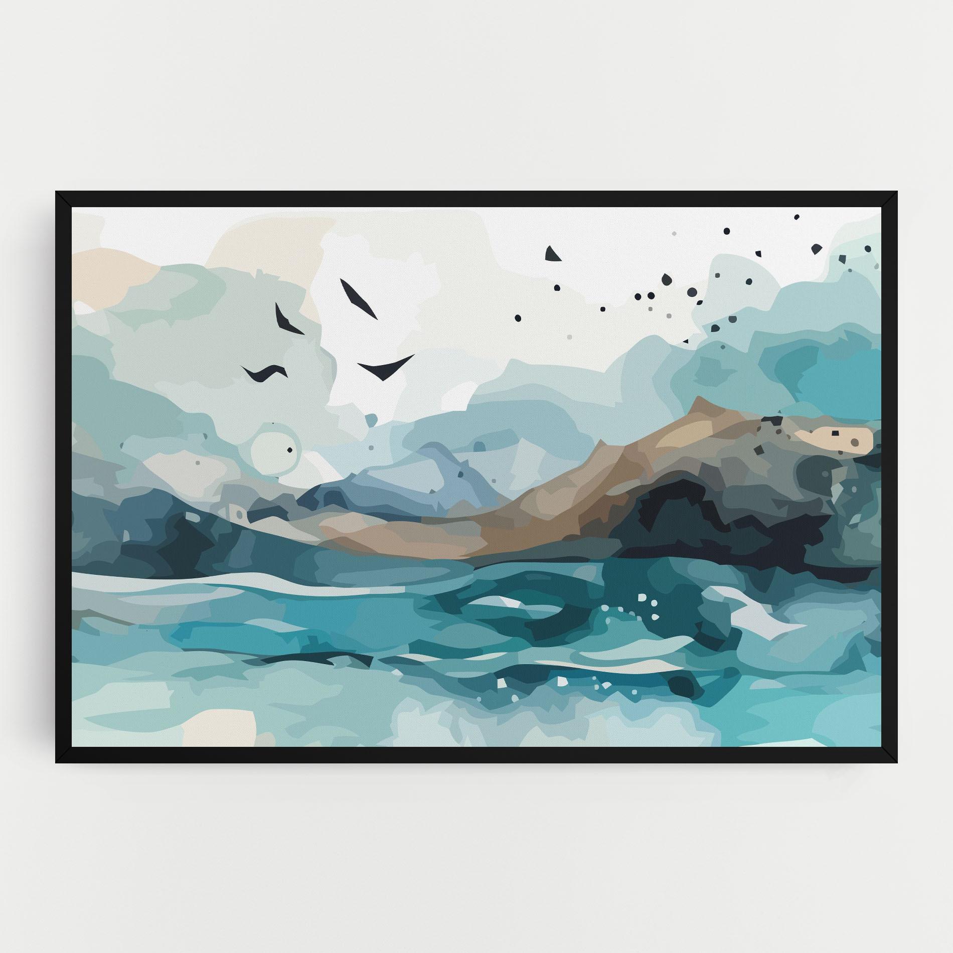 Leinwandbild Water Birds mockup 0
