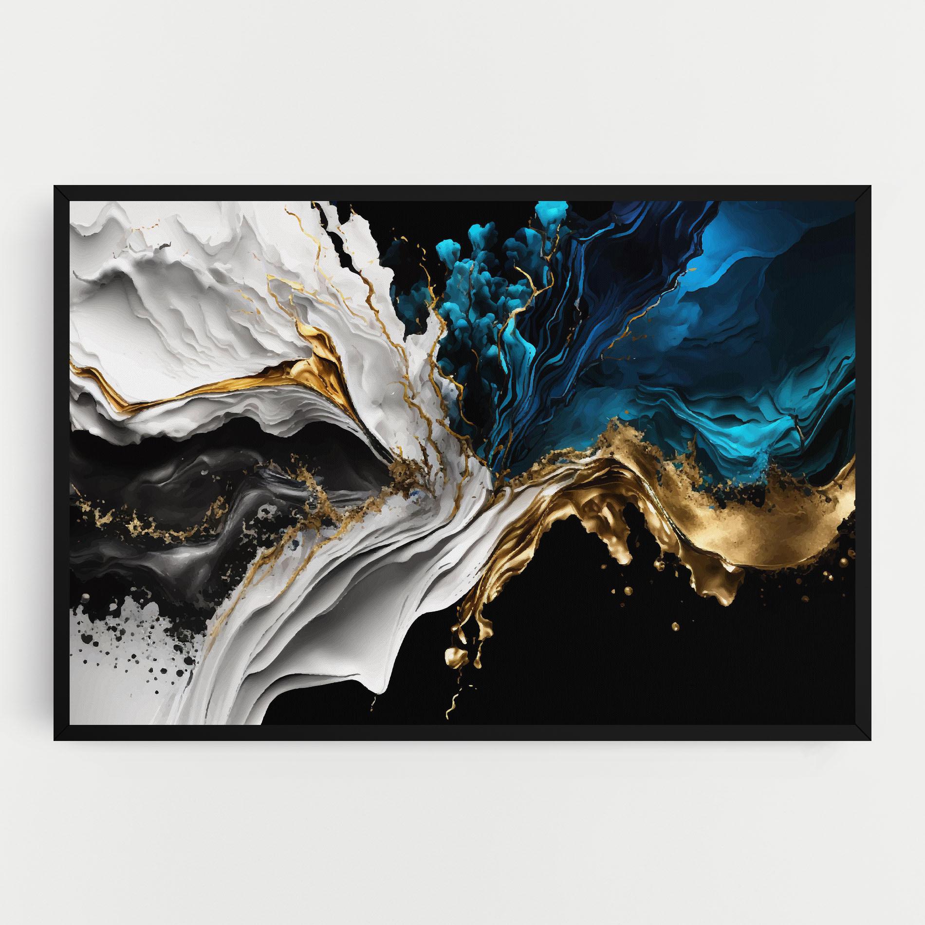 Leinwandbild White Black Wave mockup 0