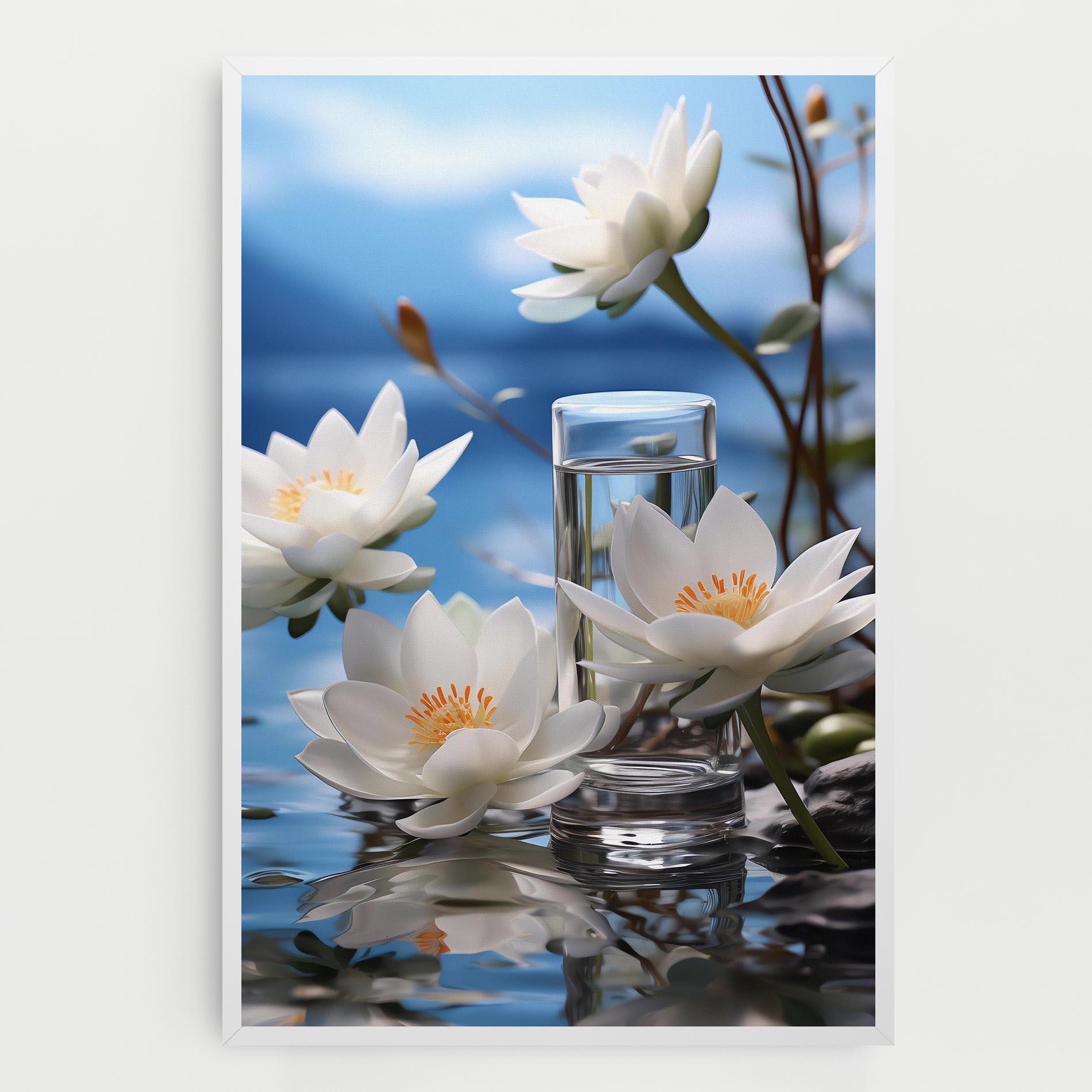 Leinwandbild Flower Water Glass mockup 0