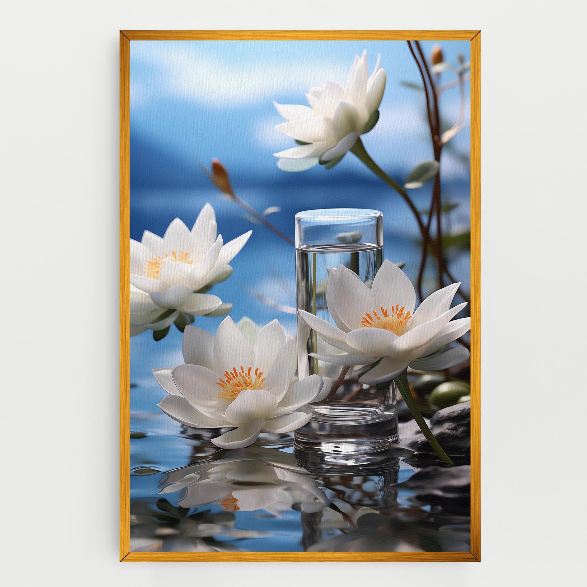 Leinwandbild Flower Water Glass mockup 0