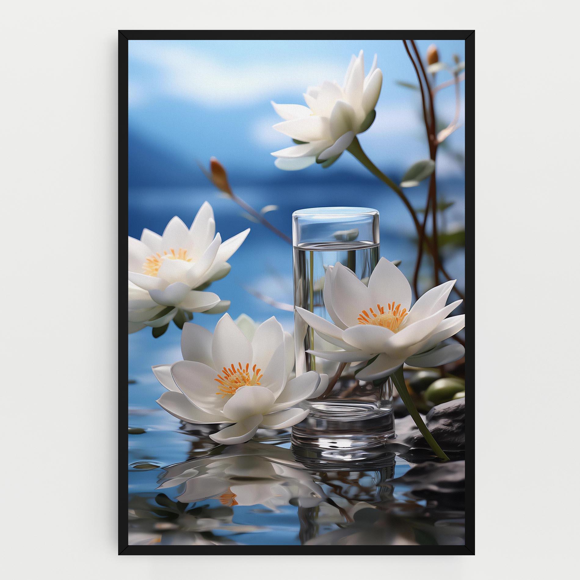 Leinwandbild Flower Water Glass mockup 0