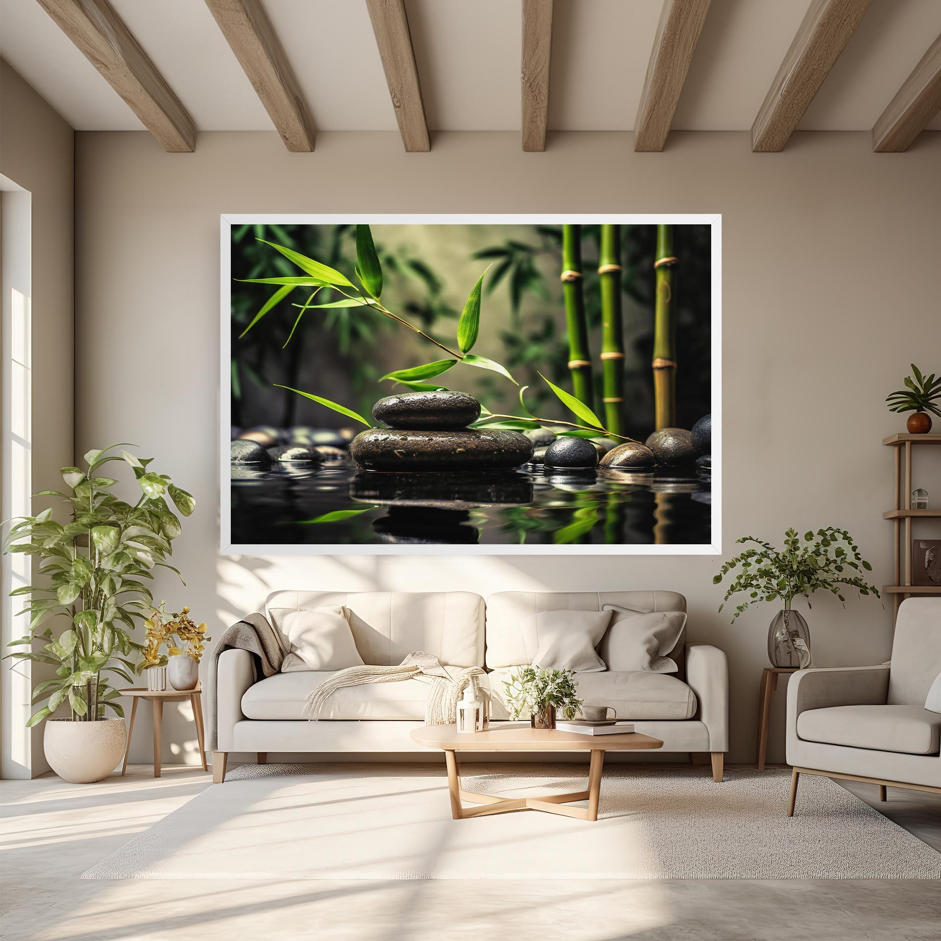 Leinwandbild Bamboo Plant Water mockup 6