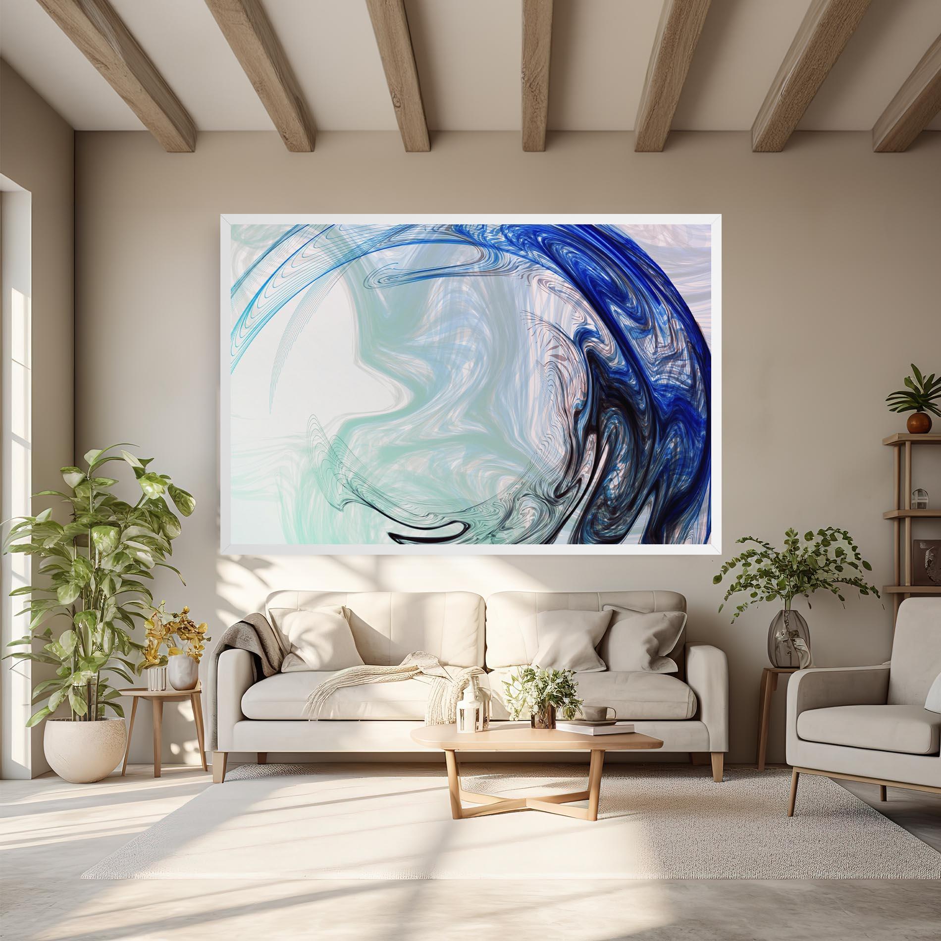 Leinwandbild Blue Black Art mockup 6