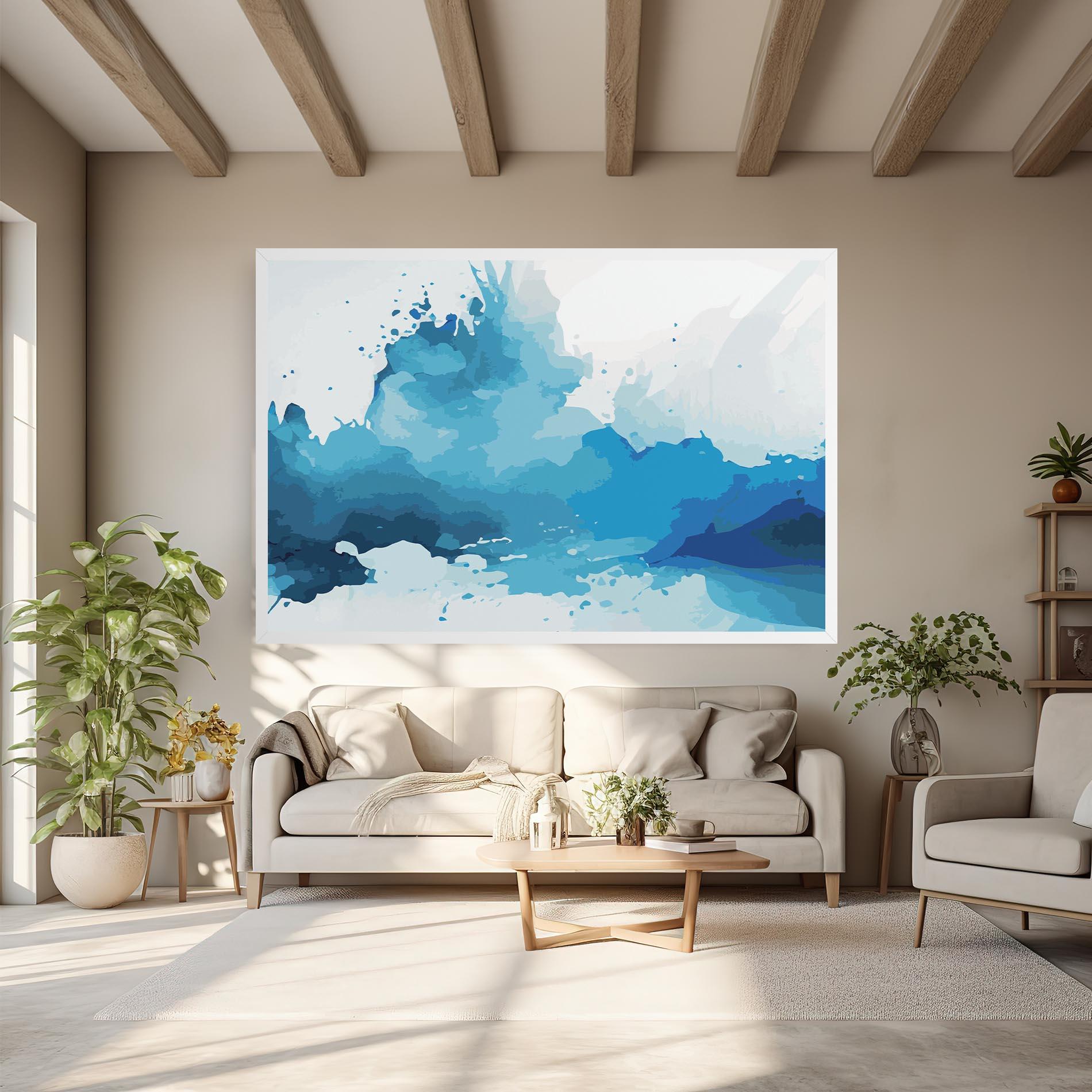 Leinwandbild Blue Water Art mockup 6