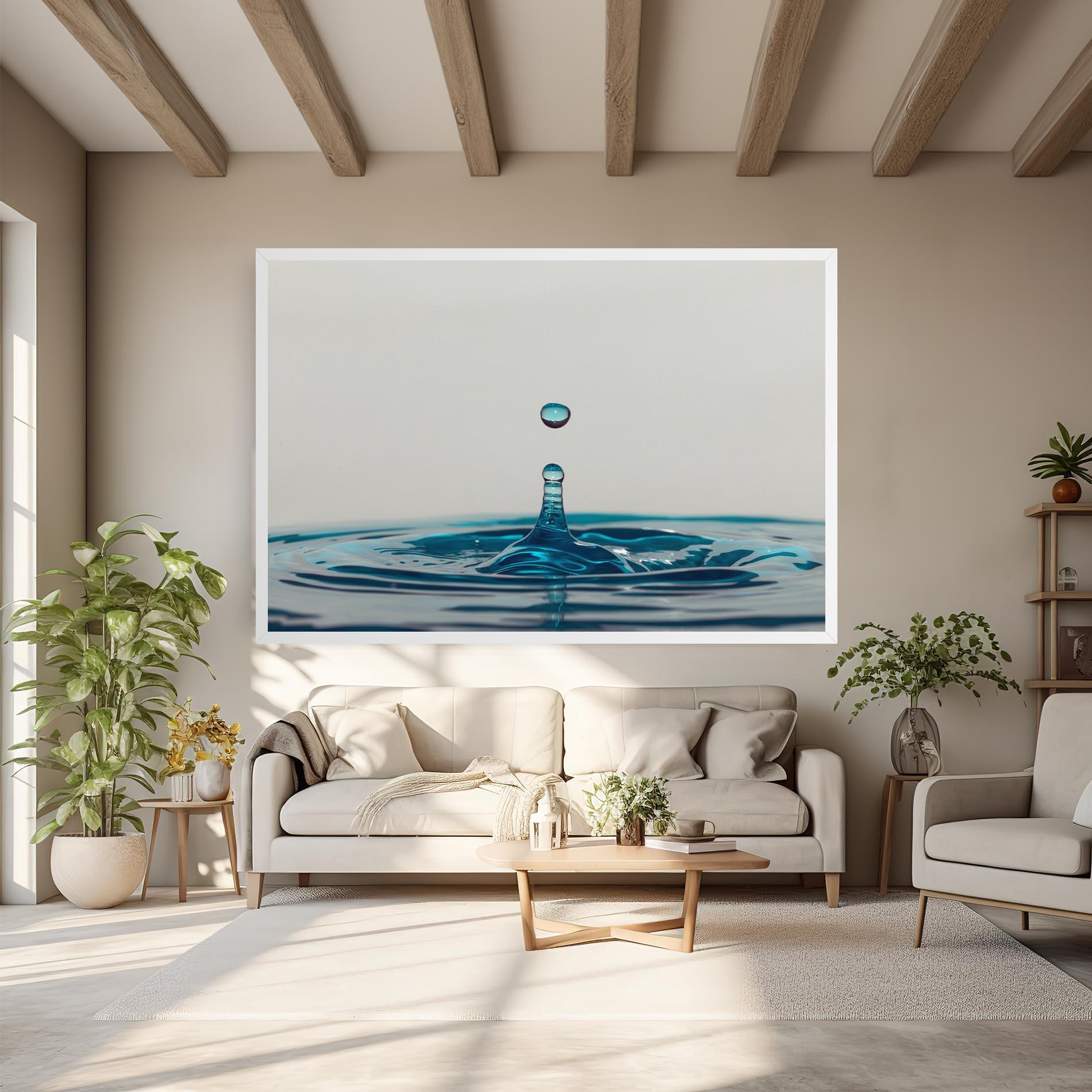 Leinwandbild Blue Water Drop mockup 6