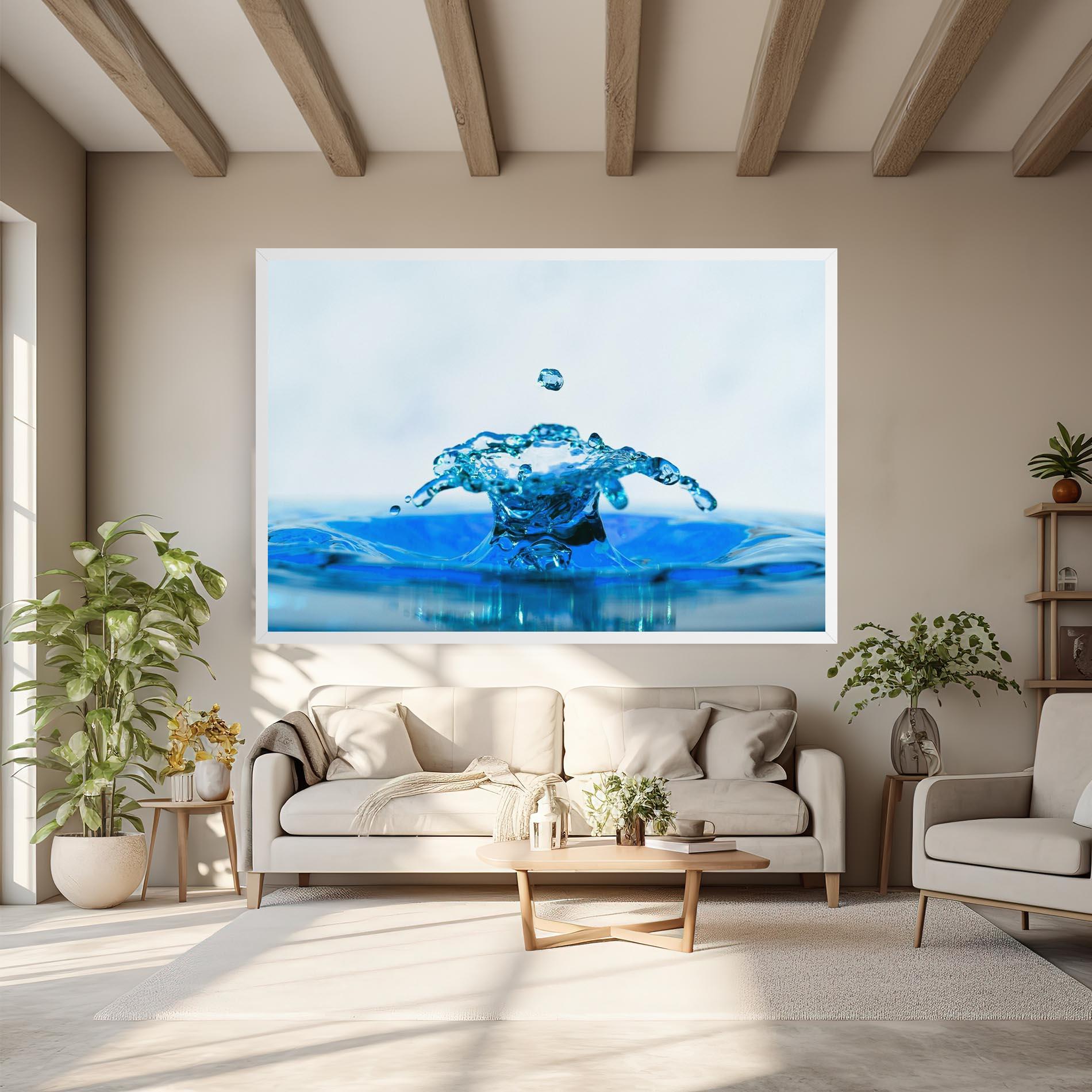 Leinwandbild Blue Water Splash mockup 6