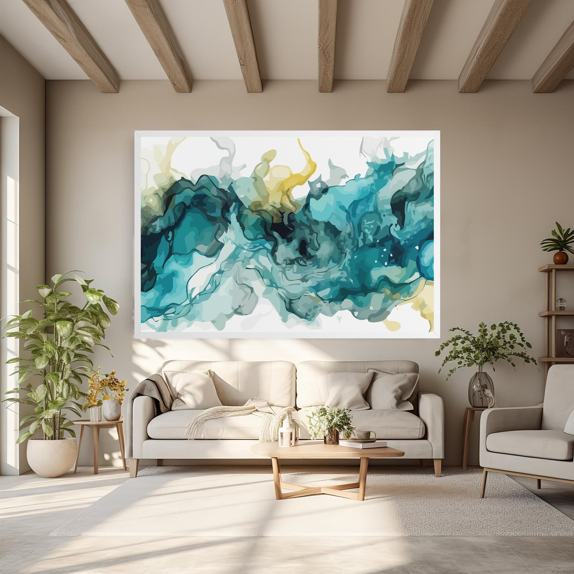 Blue Yellow Art mockup 6