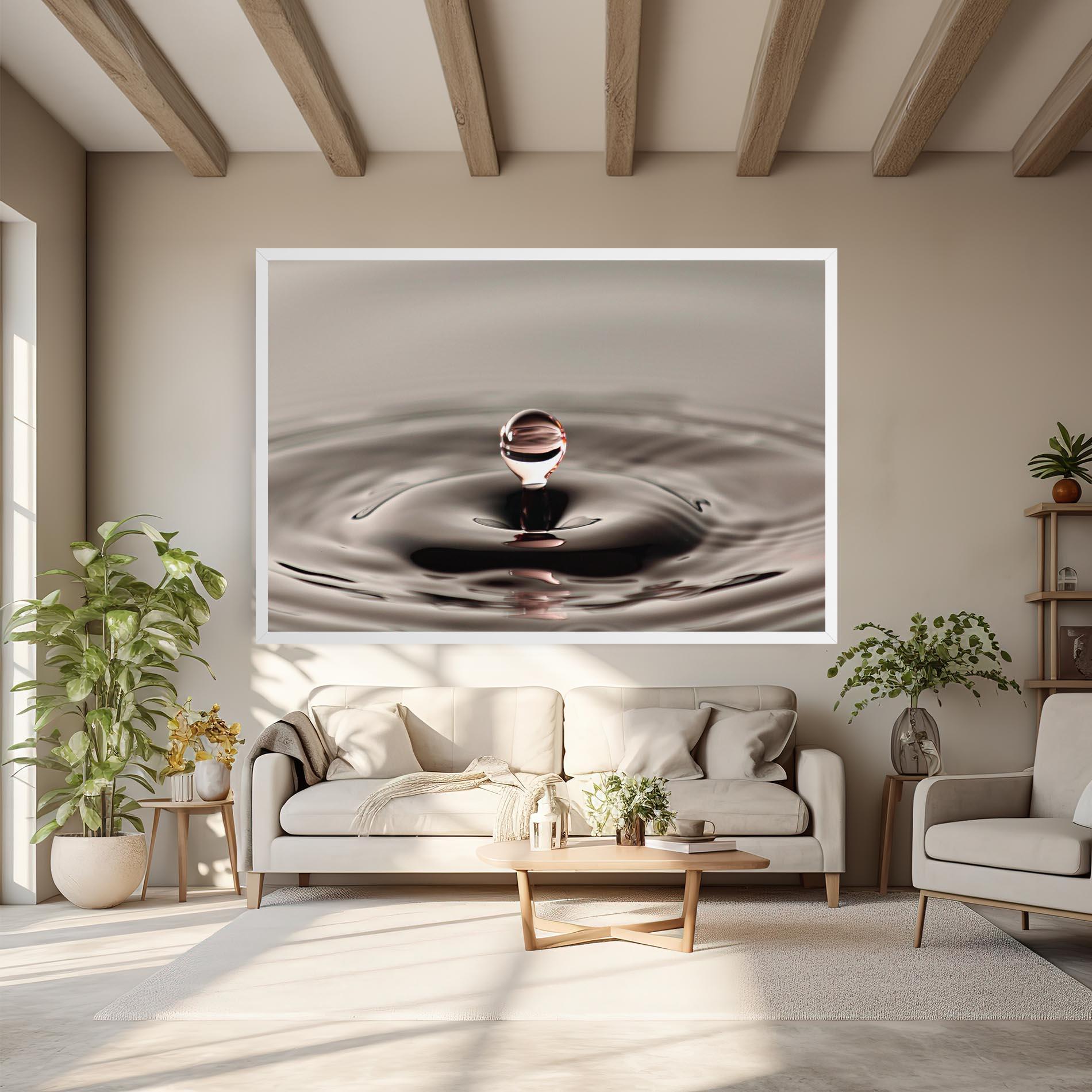 Leinwandbild Close Red Water Drop mockup 6