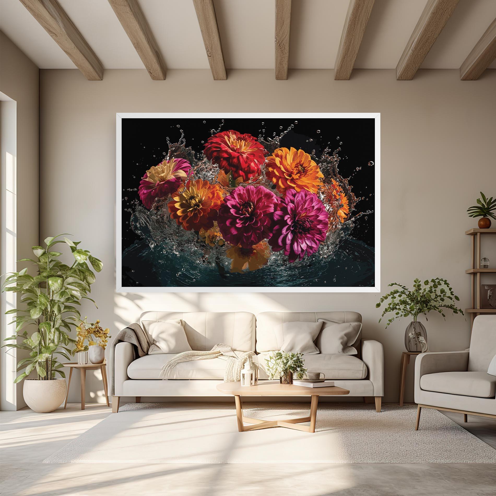 Leinwandbild Flower Water Splash mockup 6