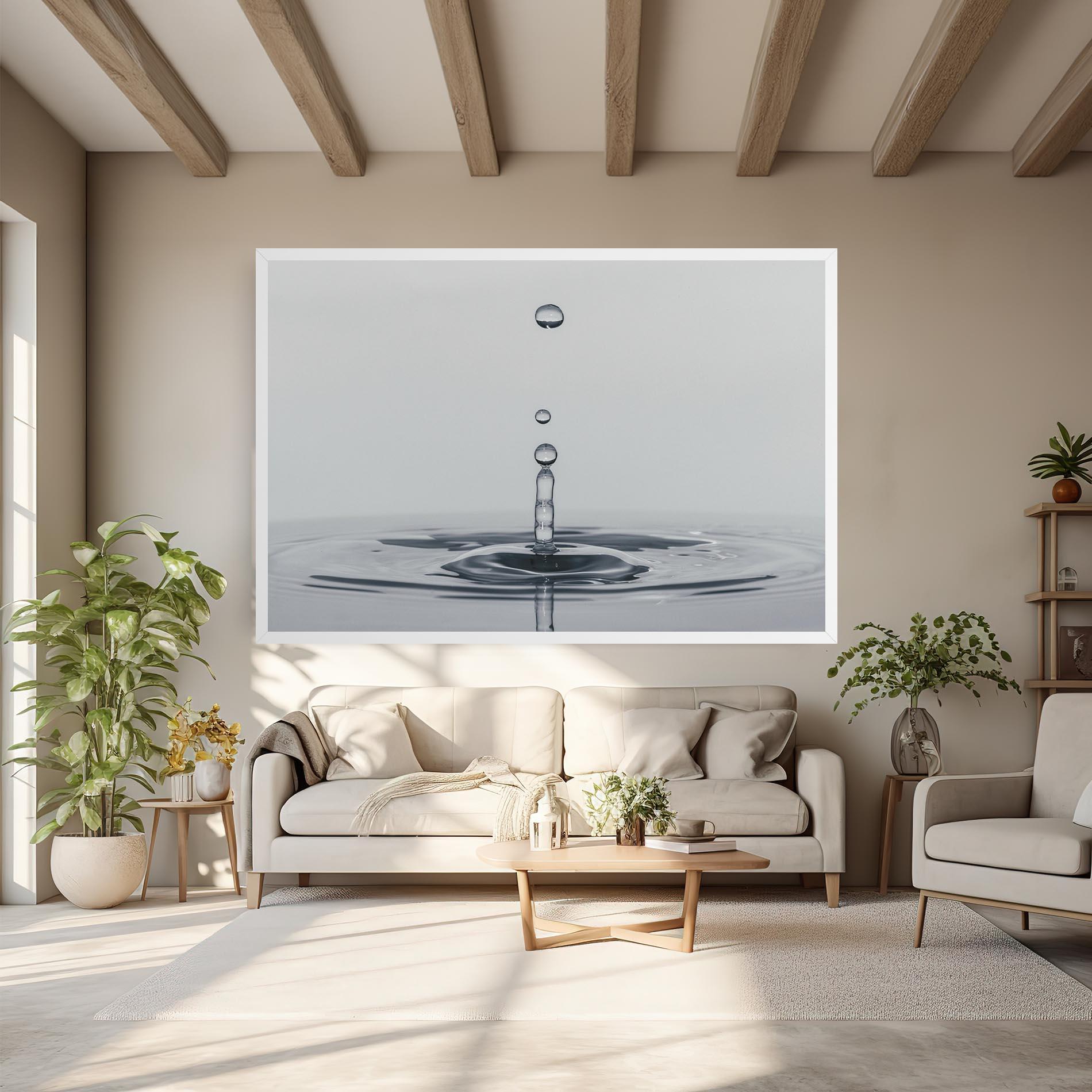 Leinwandbild Grey Water Drop mockup 6