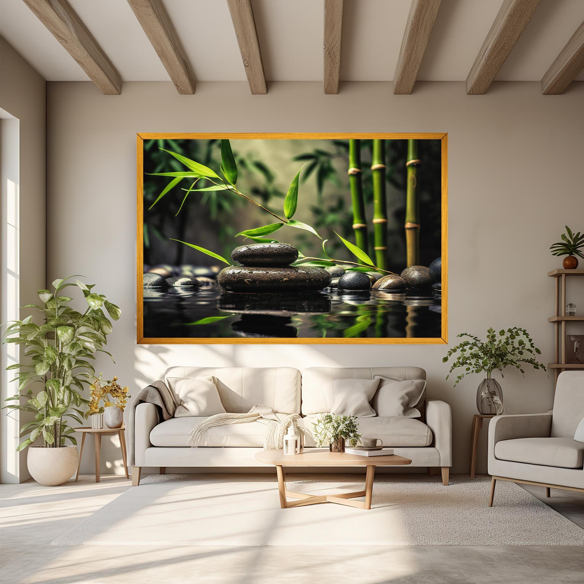 Leinwandbild Bamboo Plant Water mockup 6