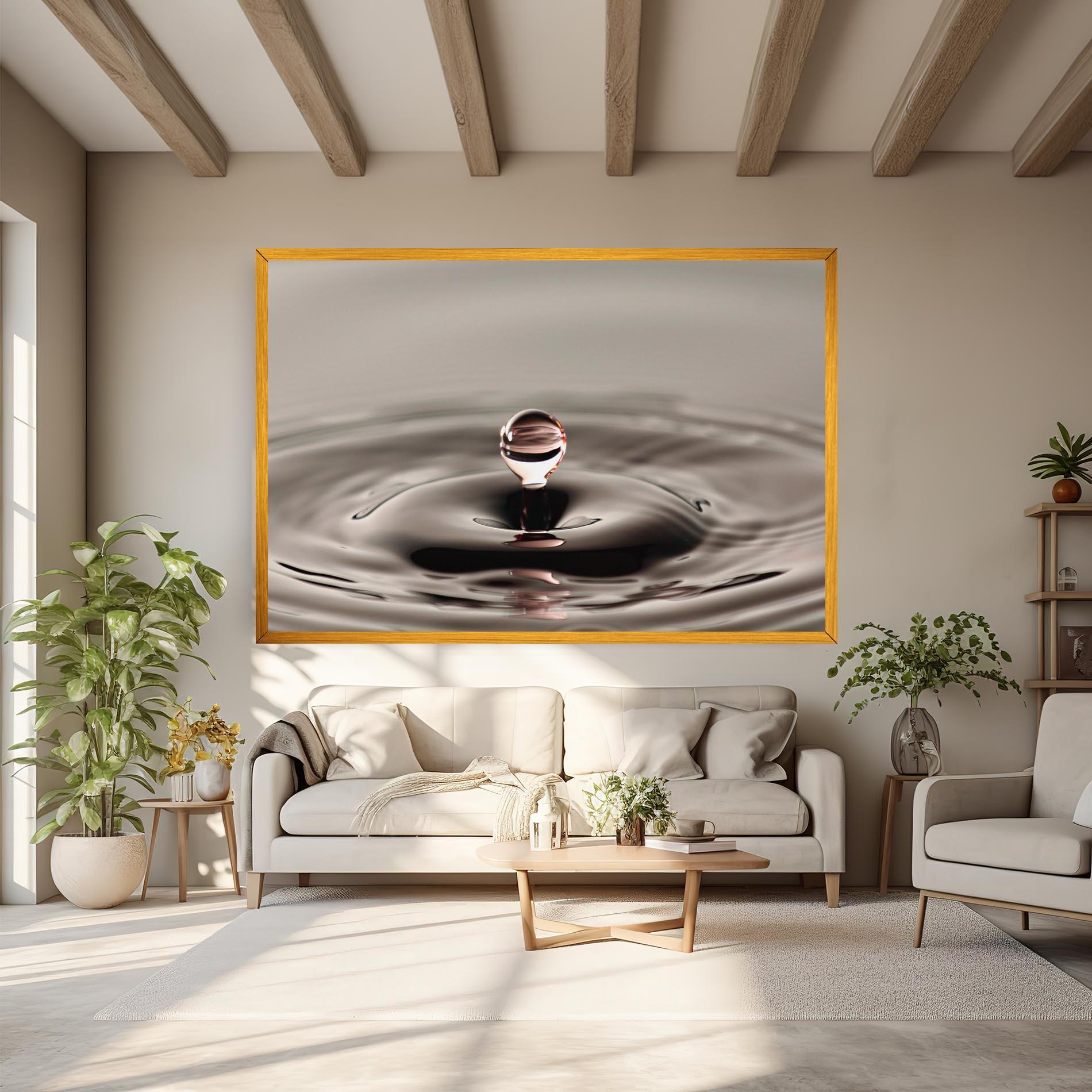 Leinwandbild Close Red Water Drop mockup 6