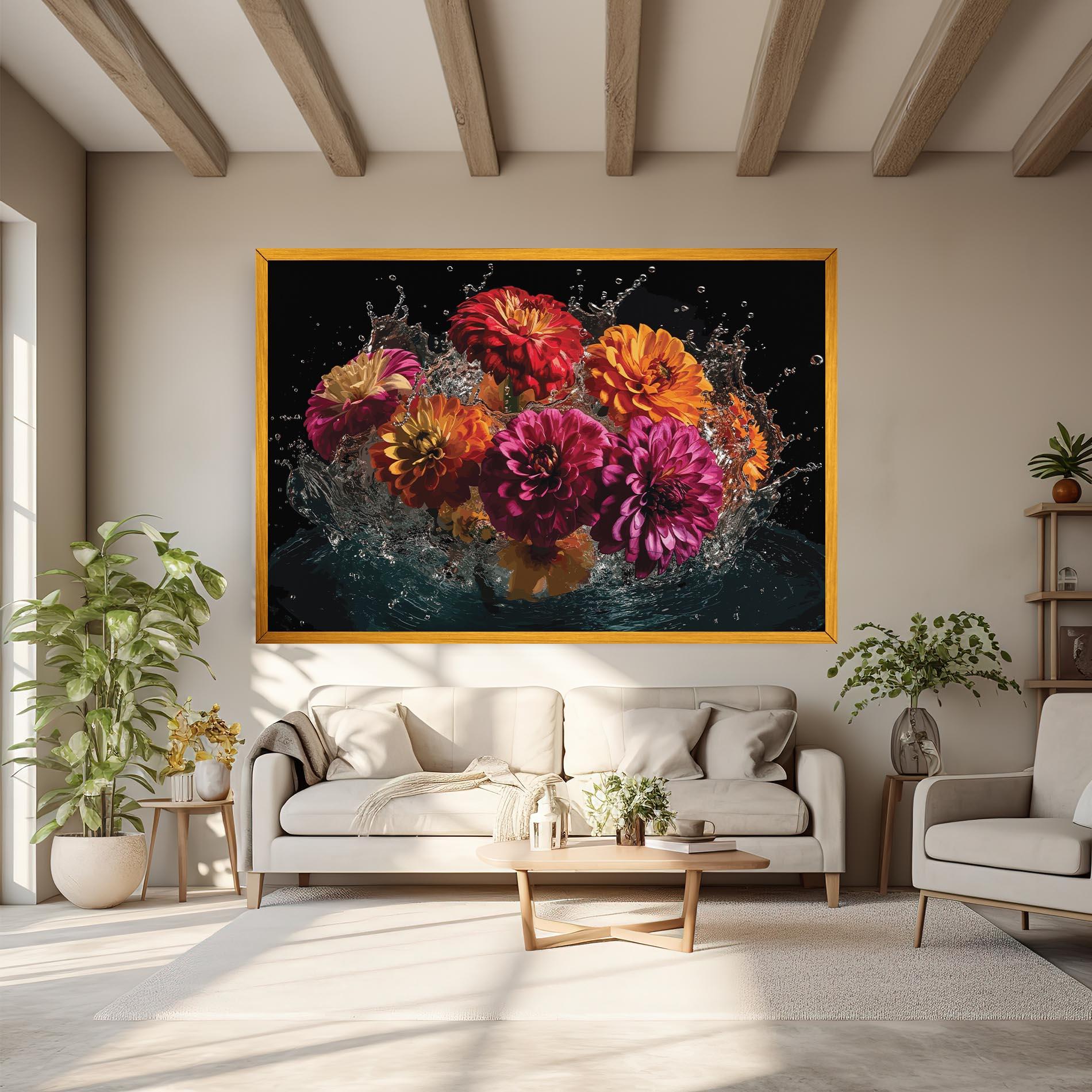 Leinwandbild Flower Water Splash mockup 6