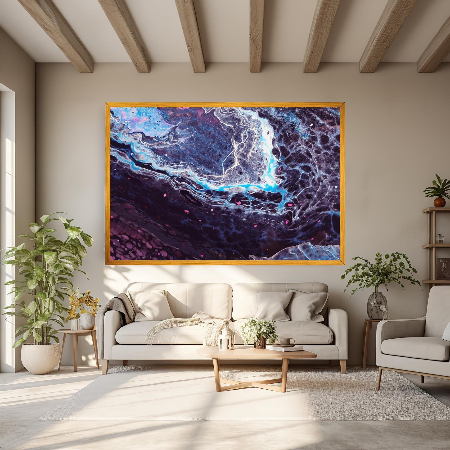 Leinwandbild Purple Blue Water mockup 6