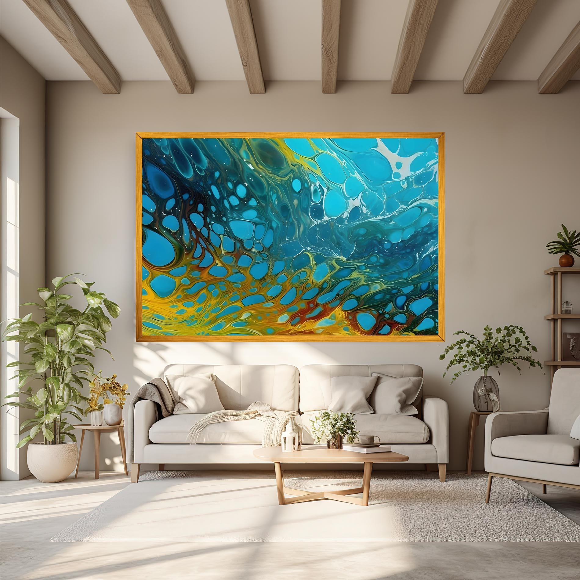 Leinwandbild Yellow Green Ocean mockup 6