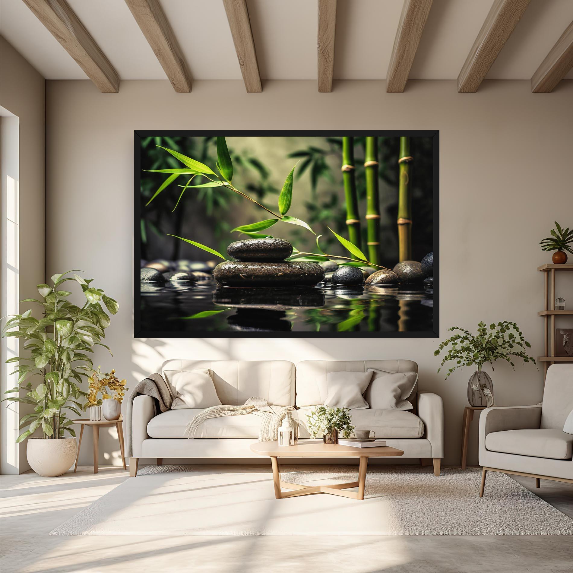 Leinwandbild Bamboo Plant Water mockup 6