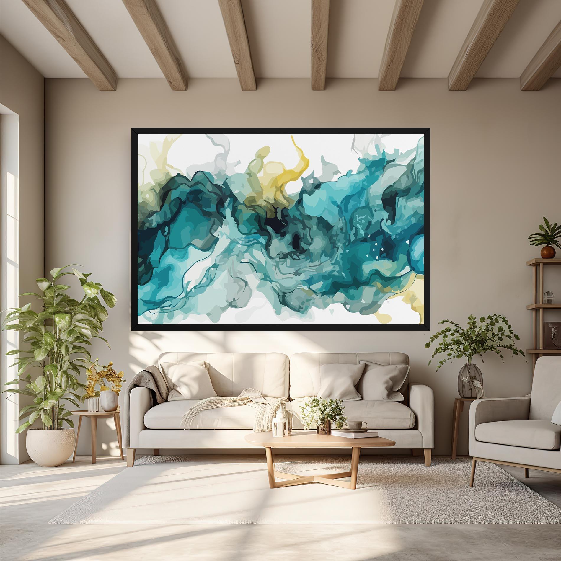 Leinwandbild Blue Yellow Art mockup 6