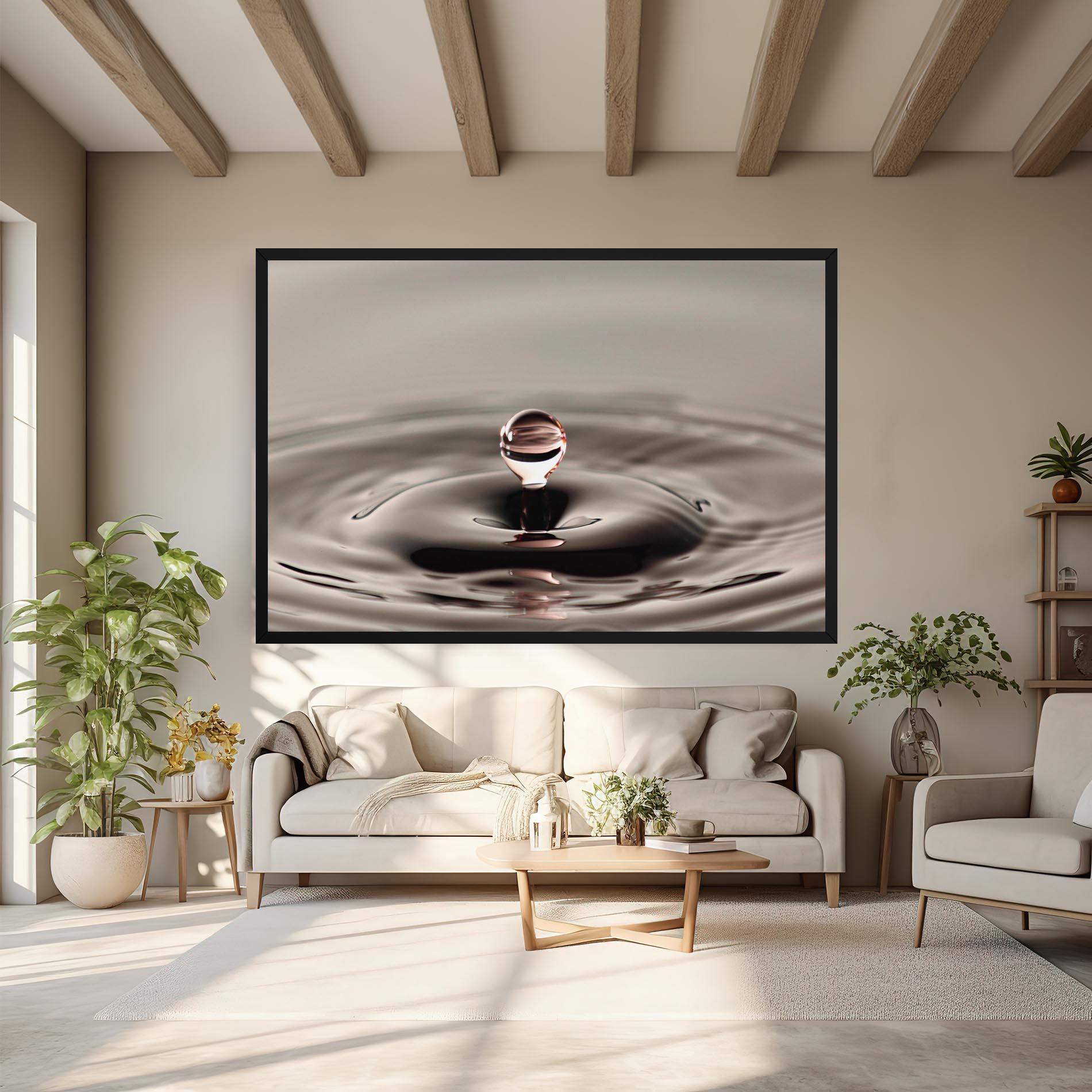 Leinwandbild Close Red Water Drop mockup 6