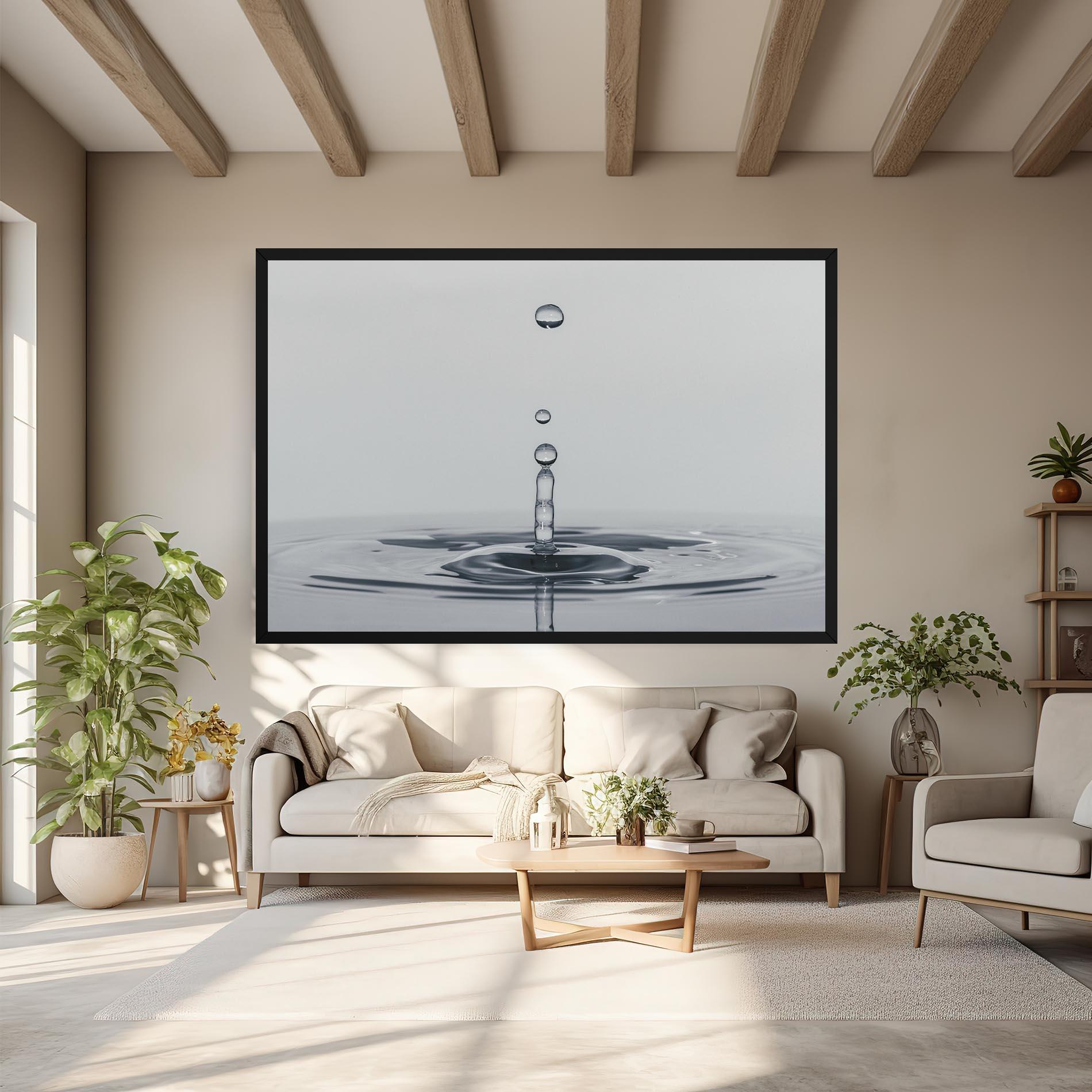 Leinwandbild Grey Water Drop mockup 6