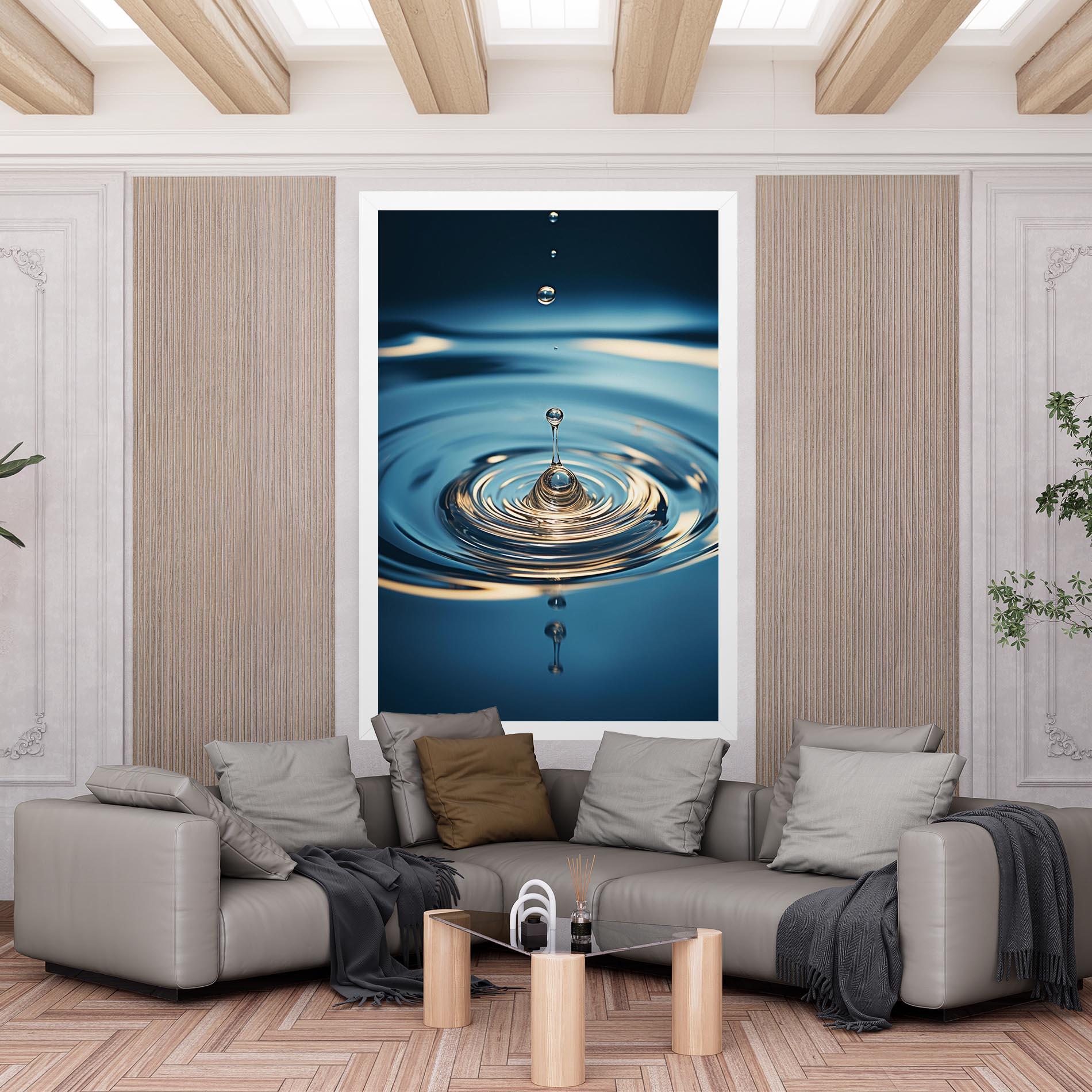 Leinwandbild Cream Water Drop mockup 6