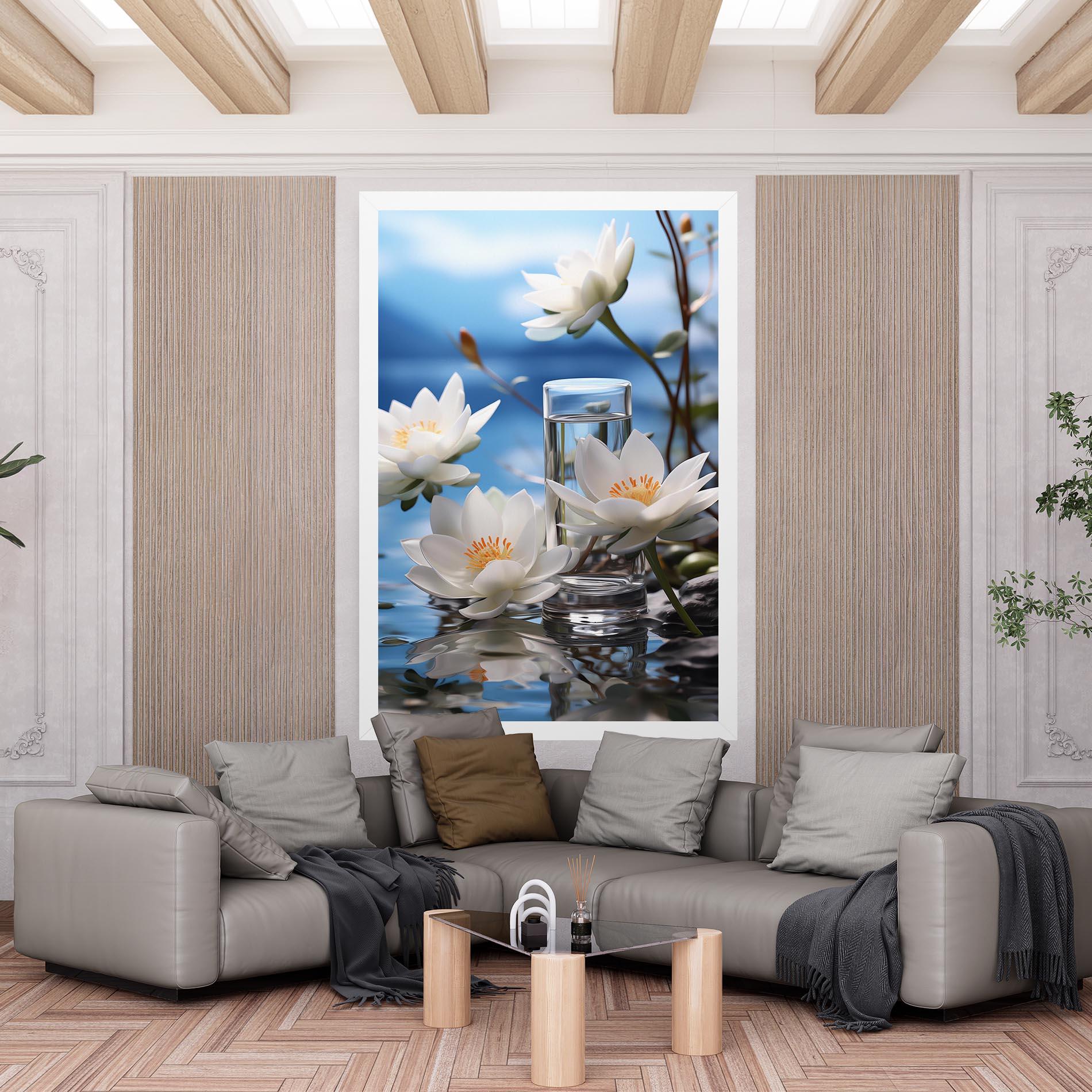 Leinwandbild Flower Water Glass mockup 6