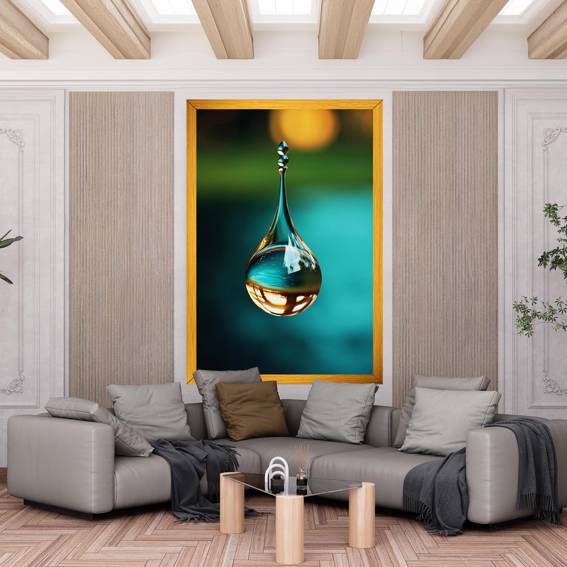 Leinwandbild Big Green Drop mockup 6