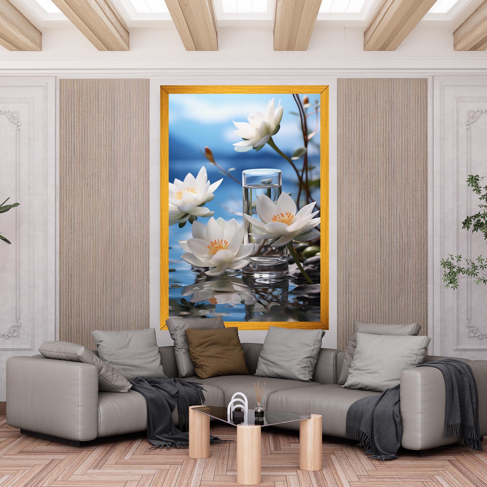 Leinwandbild Flower Water Glass mockup 6