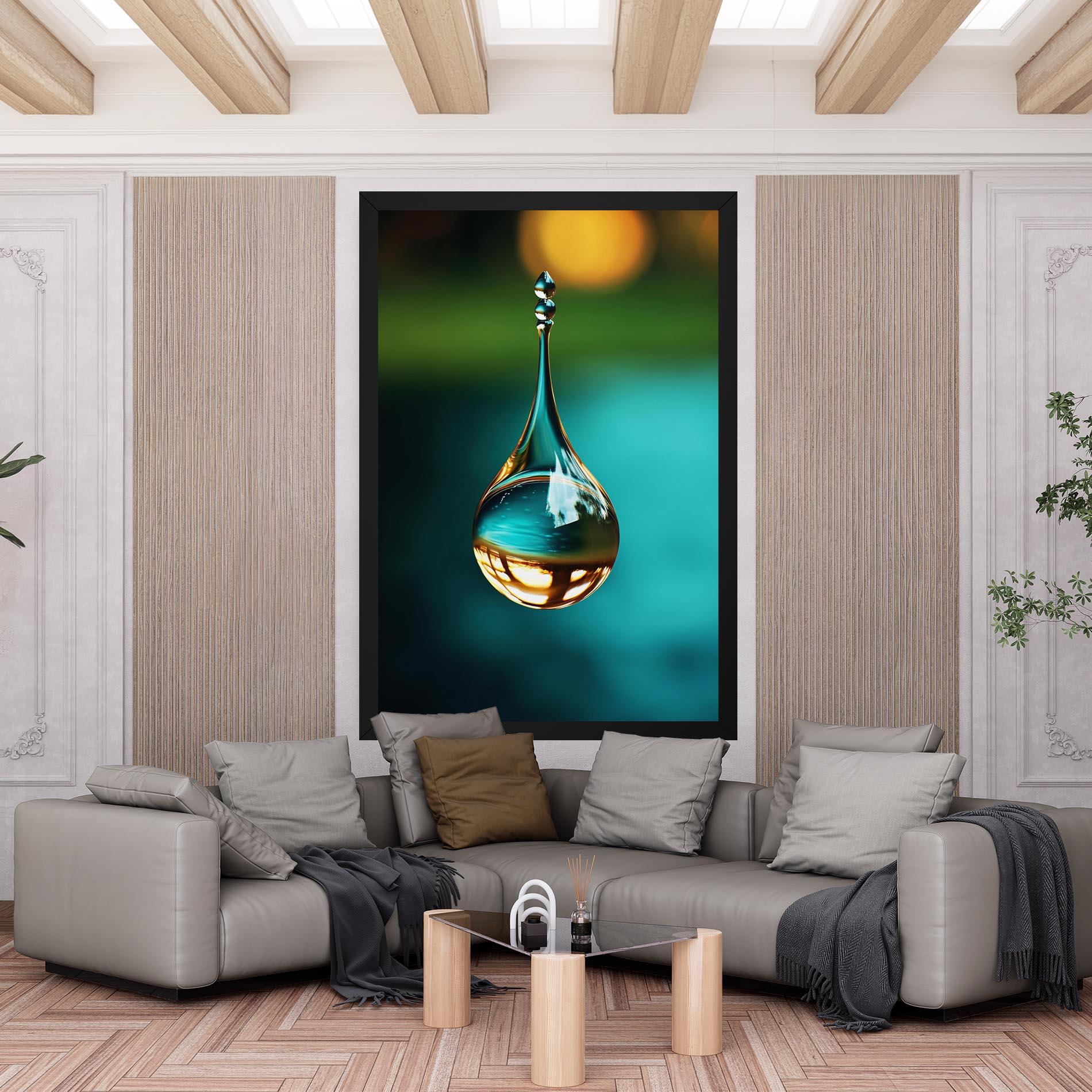 Leinwandbild Big Green Drop mockup 6