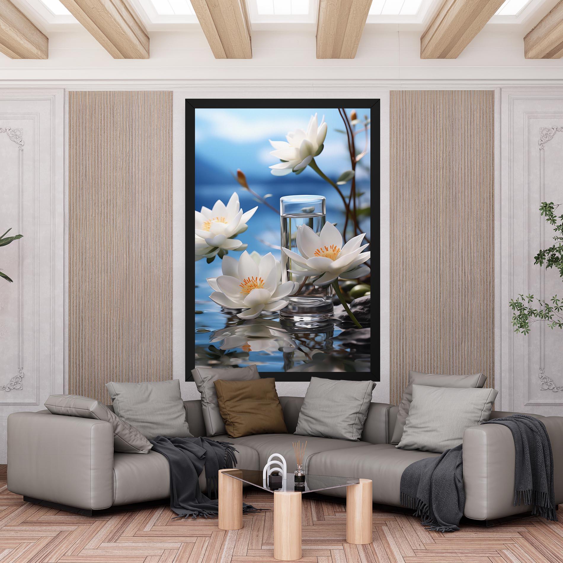 Leinwandbild Flower Water Glass mockup 6