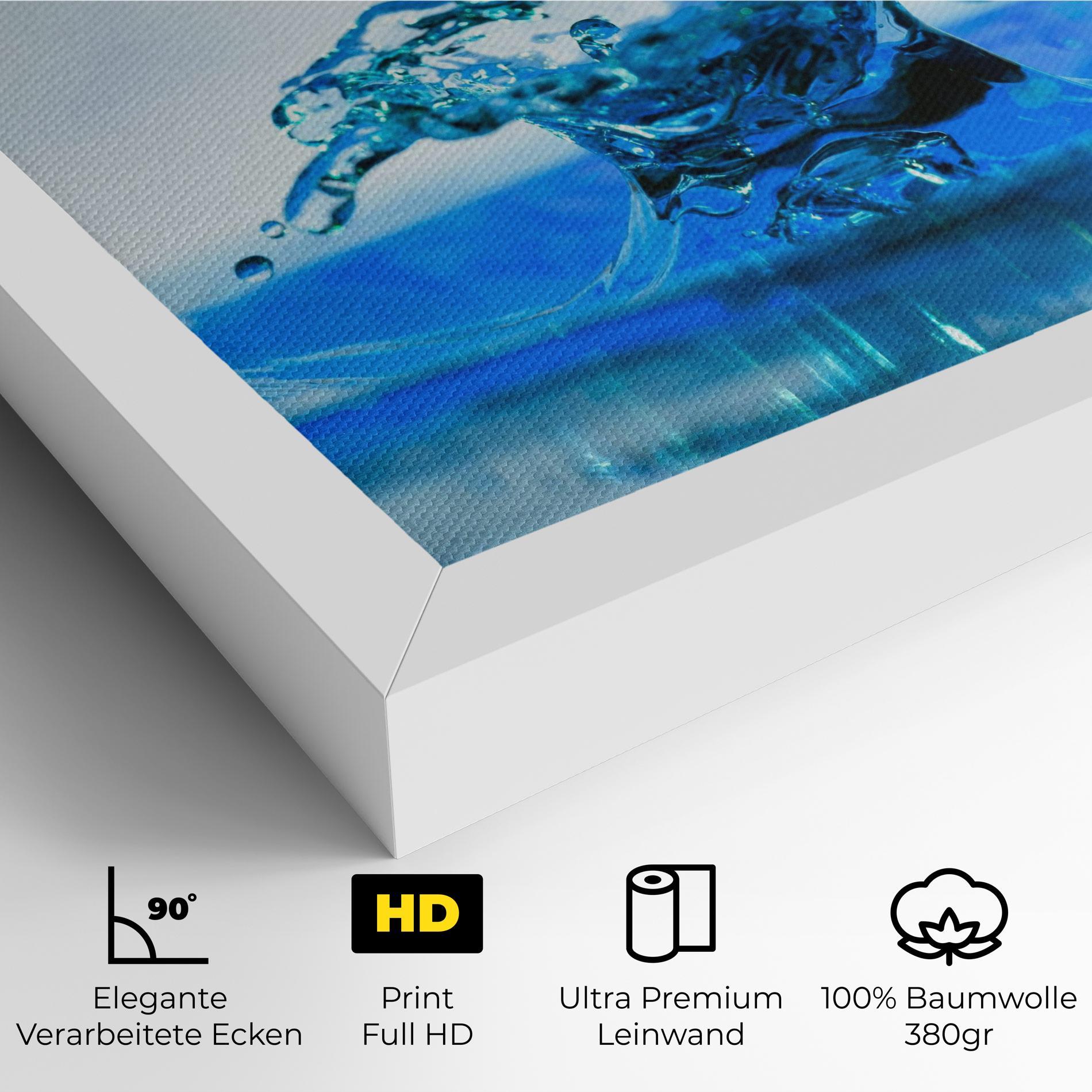 Leinwandbild Blue Water Splash mockup 4