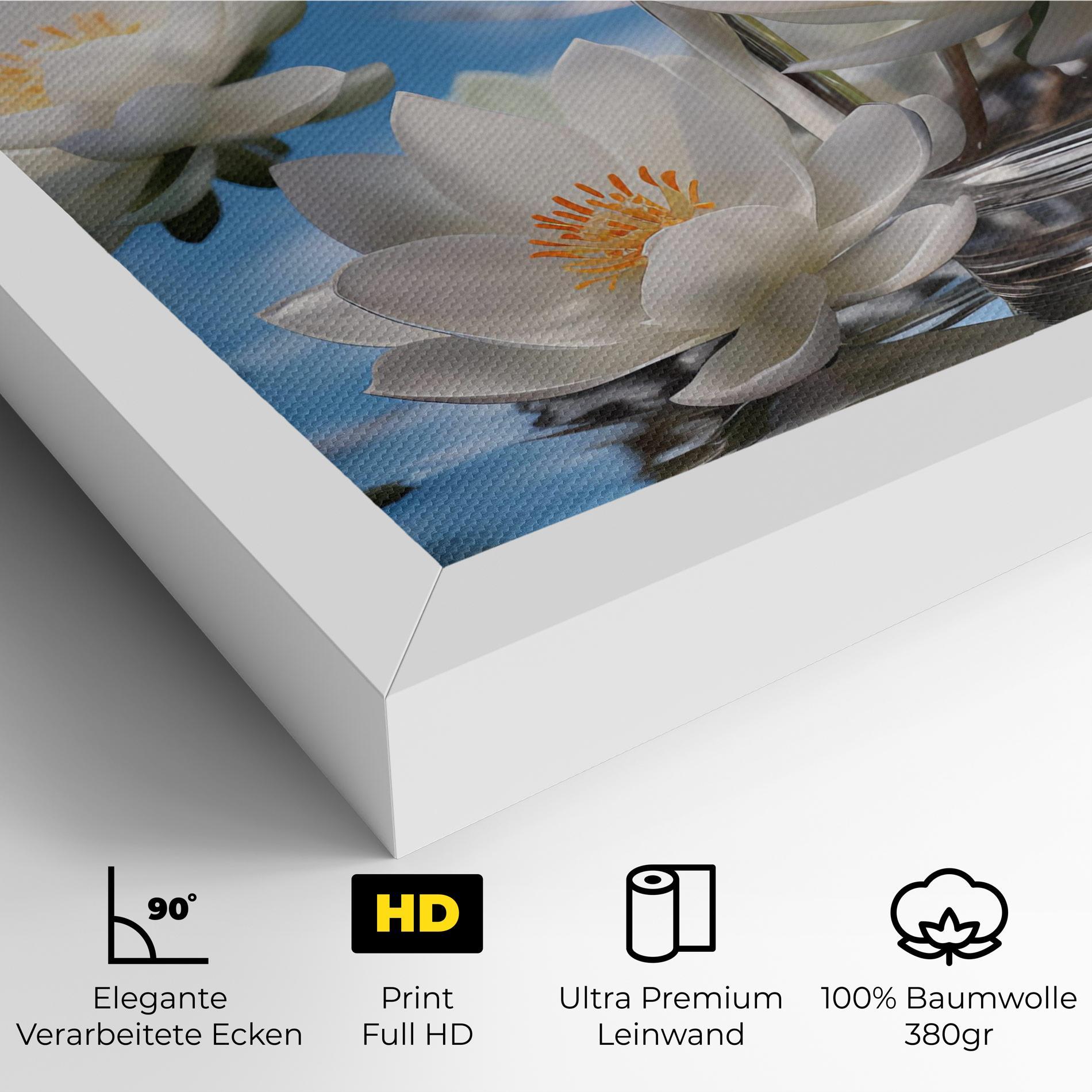 Leinwandbild Flower Water Glass mockup 4