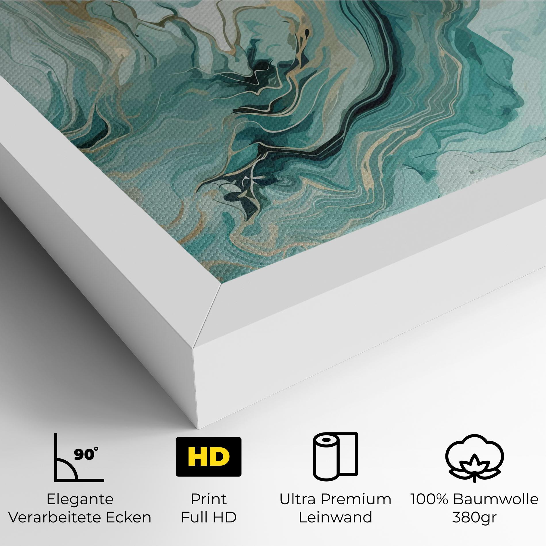 Leinwandbild Green Gold Water mockup 4