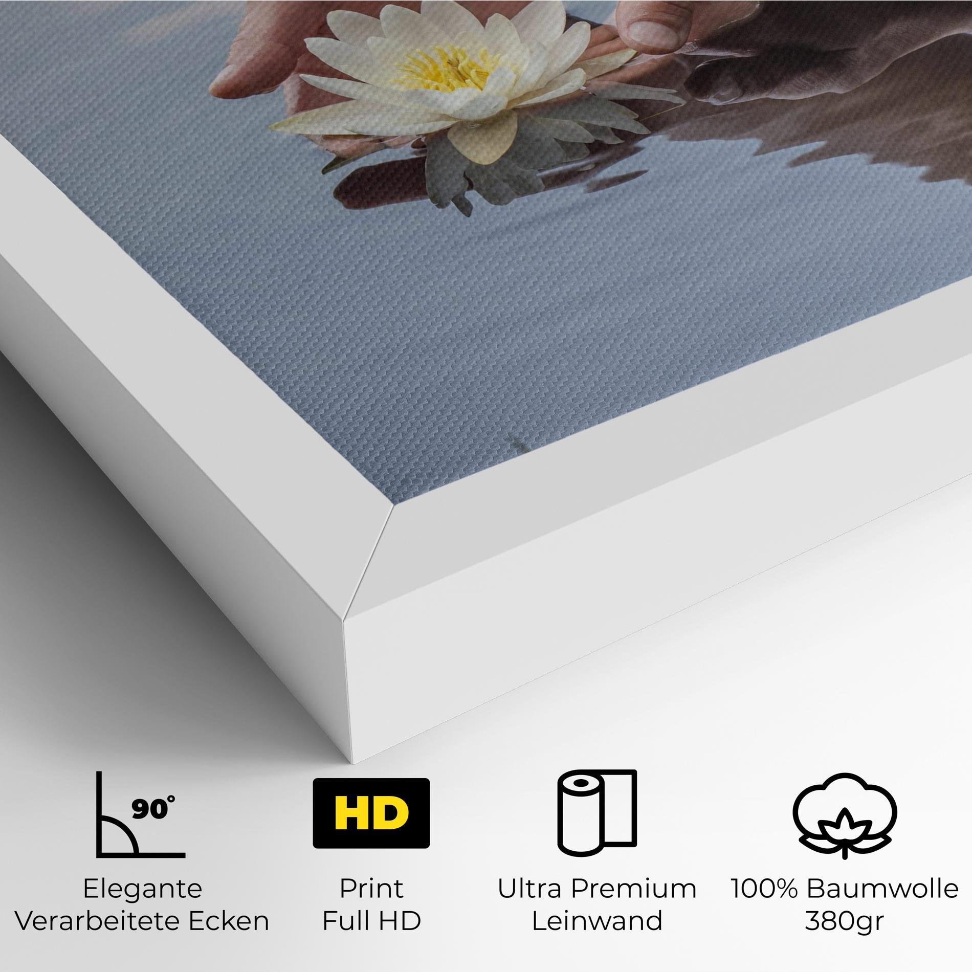 Leinwandbild Holding Lake Flower mockup 4