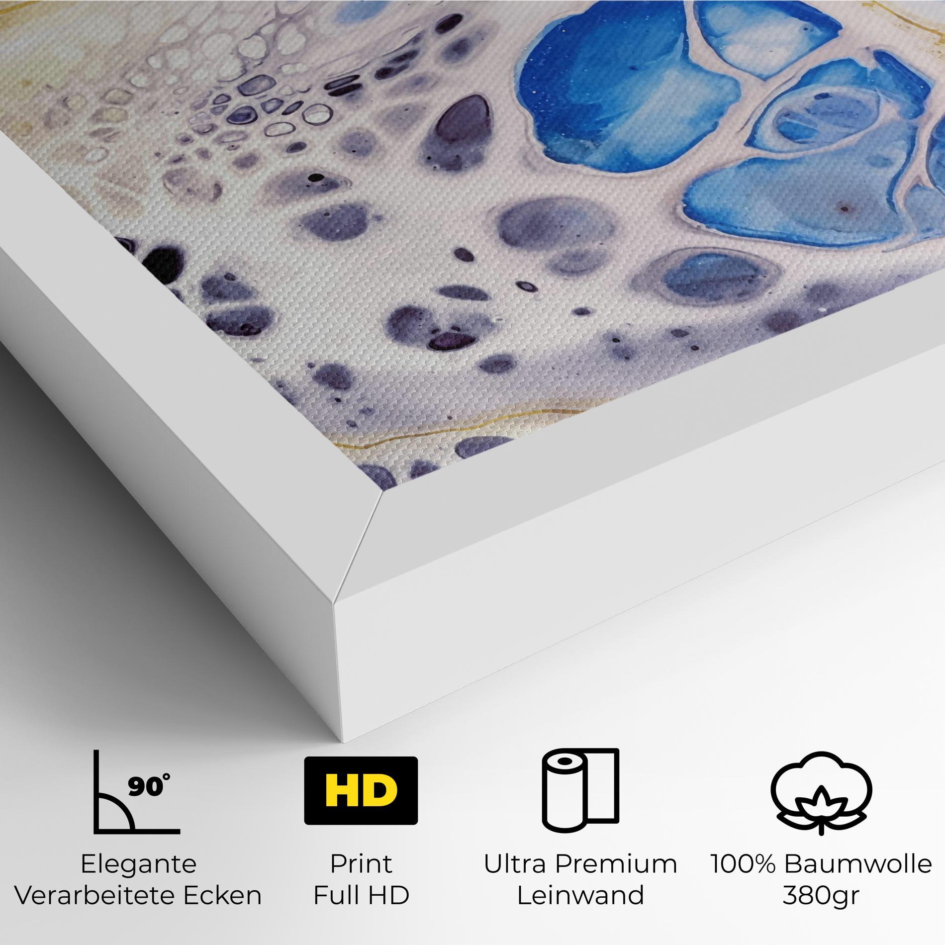 Leinwandbild Water Gold Blue Marble mockup 4