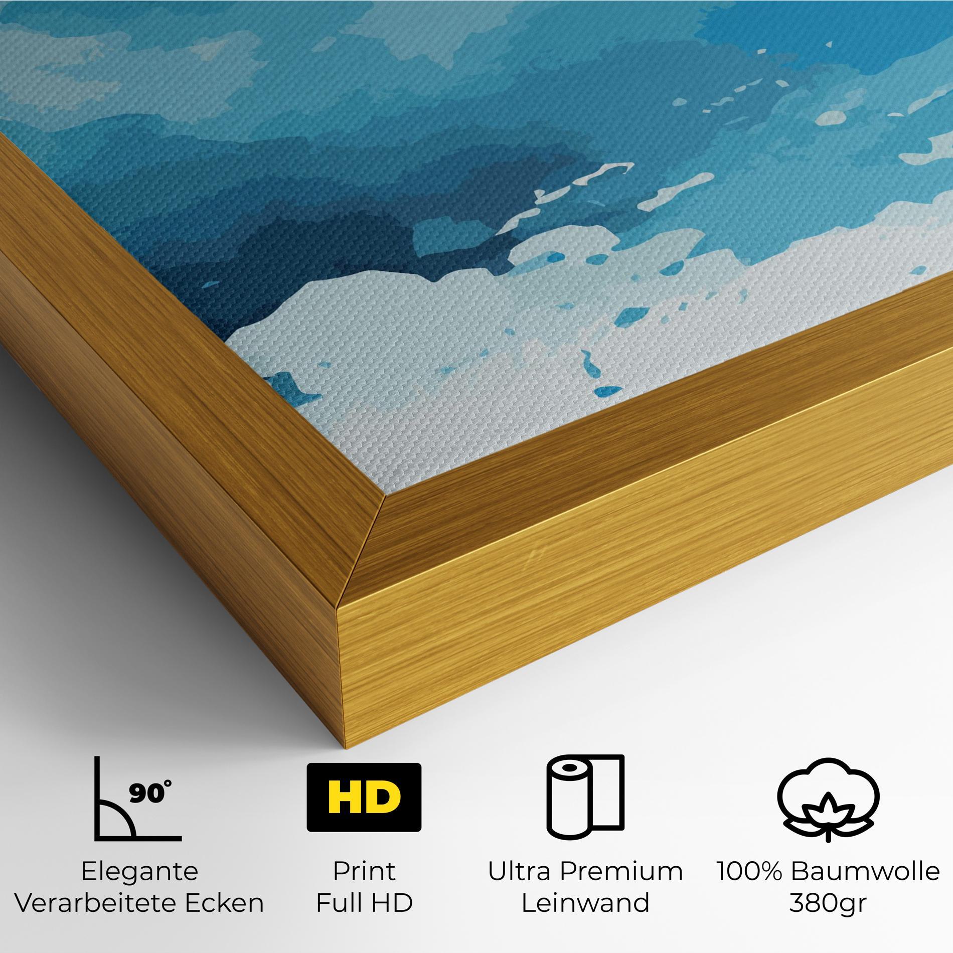 Leinwandbild Blue Water Art mockup 4