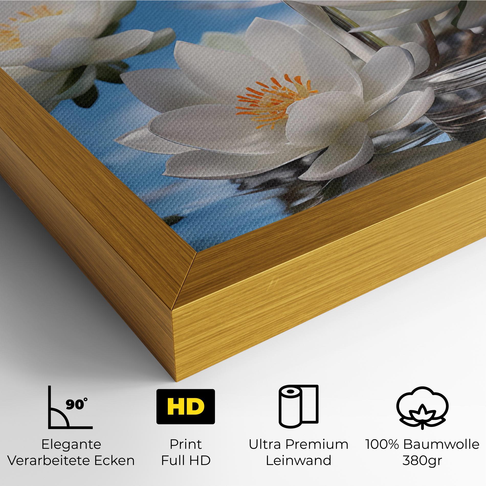 Leinwandbild Flower Water Glass mockup 4