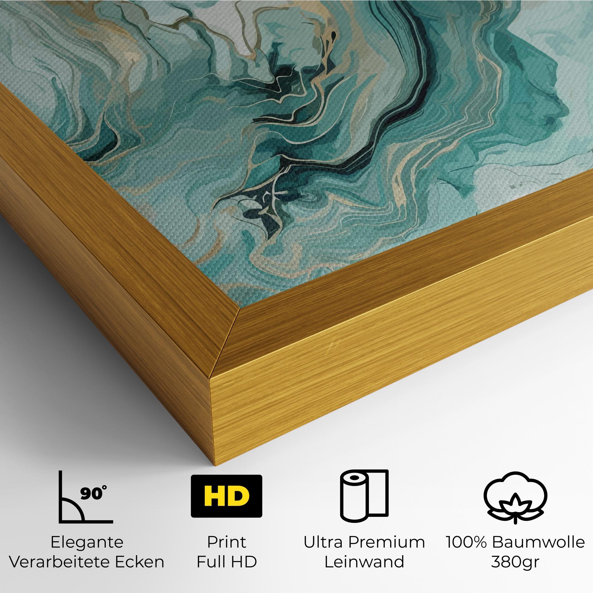 Leinwandbild Green Gold Water mockup 4