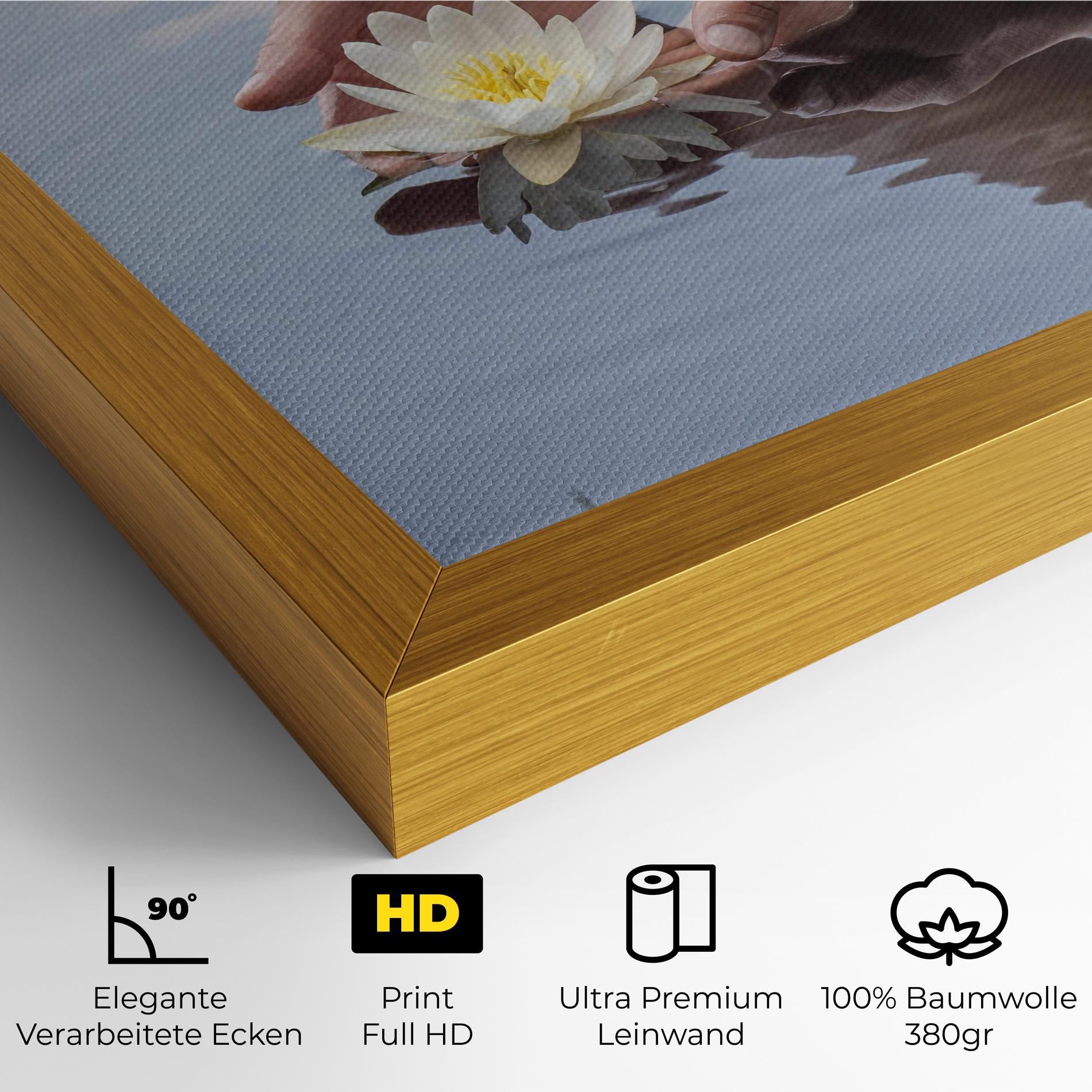 Leinwandbild Holding Lake Flower mockup 4