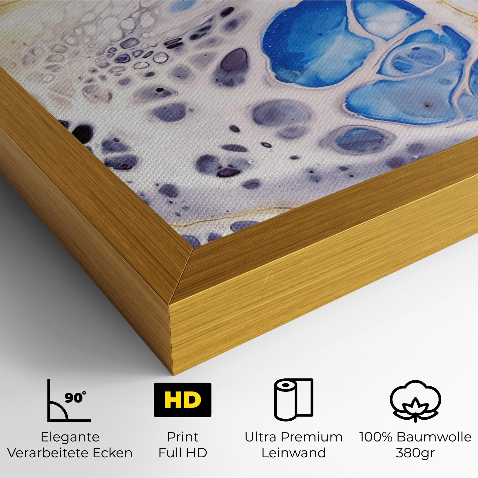 Leinwandbild Water Gold Blue Marble mockup 4