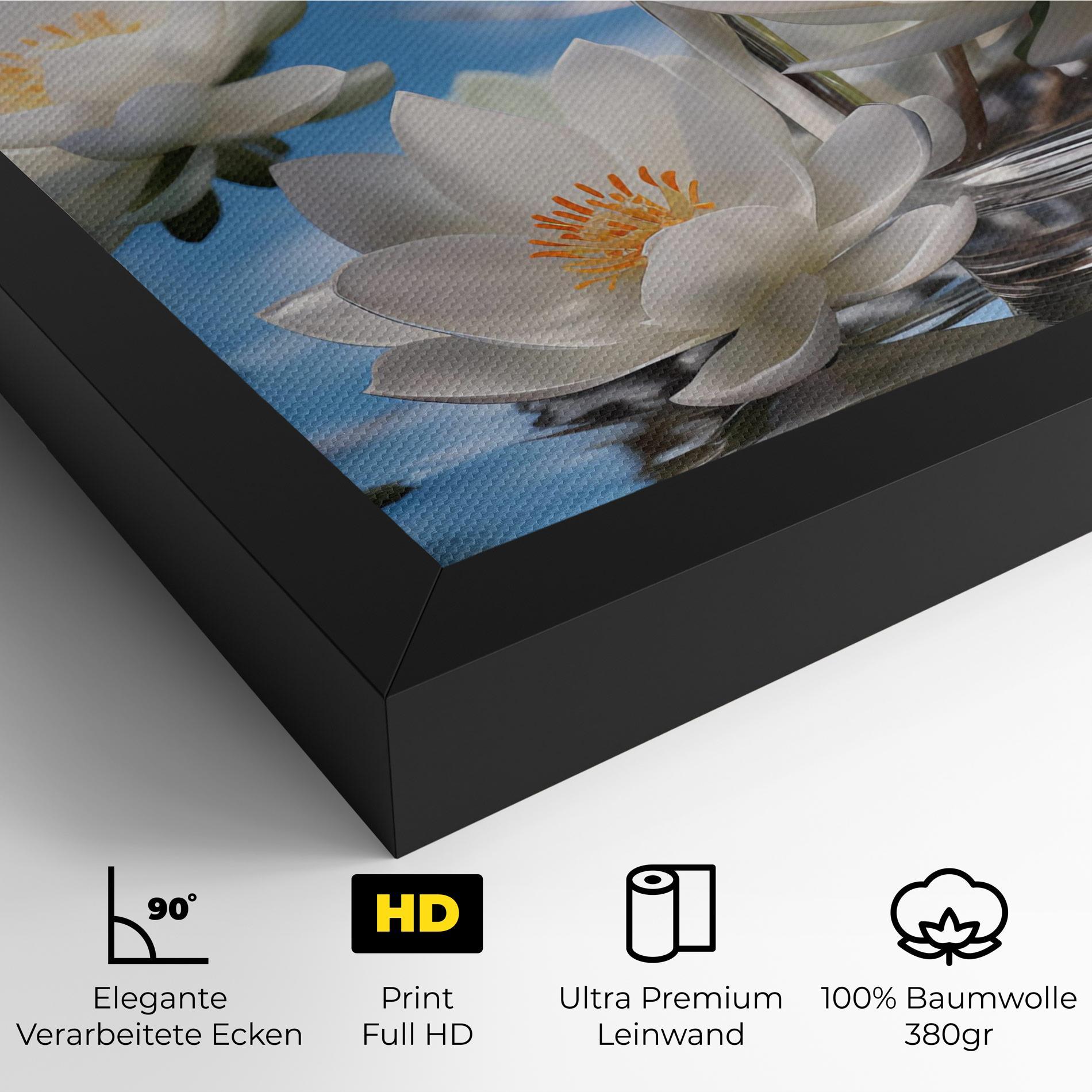 Leinwandbild Flower Water Glass mockup 4