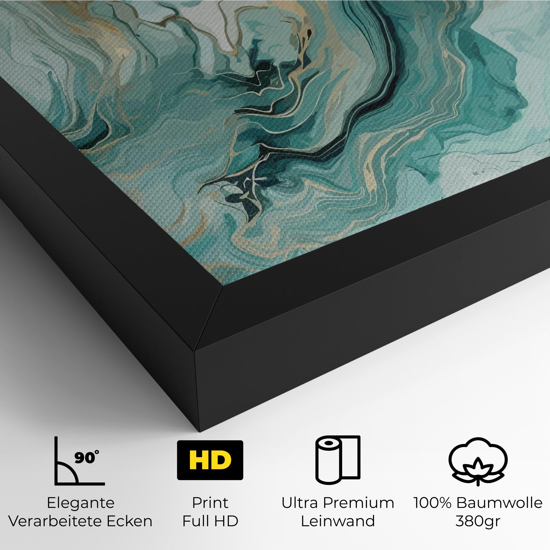 Leinwandbild Green Gold Water mockup 4