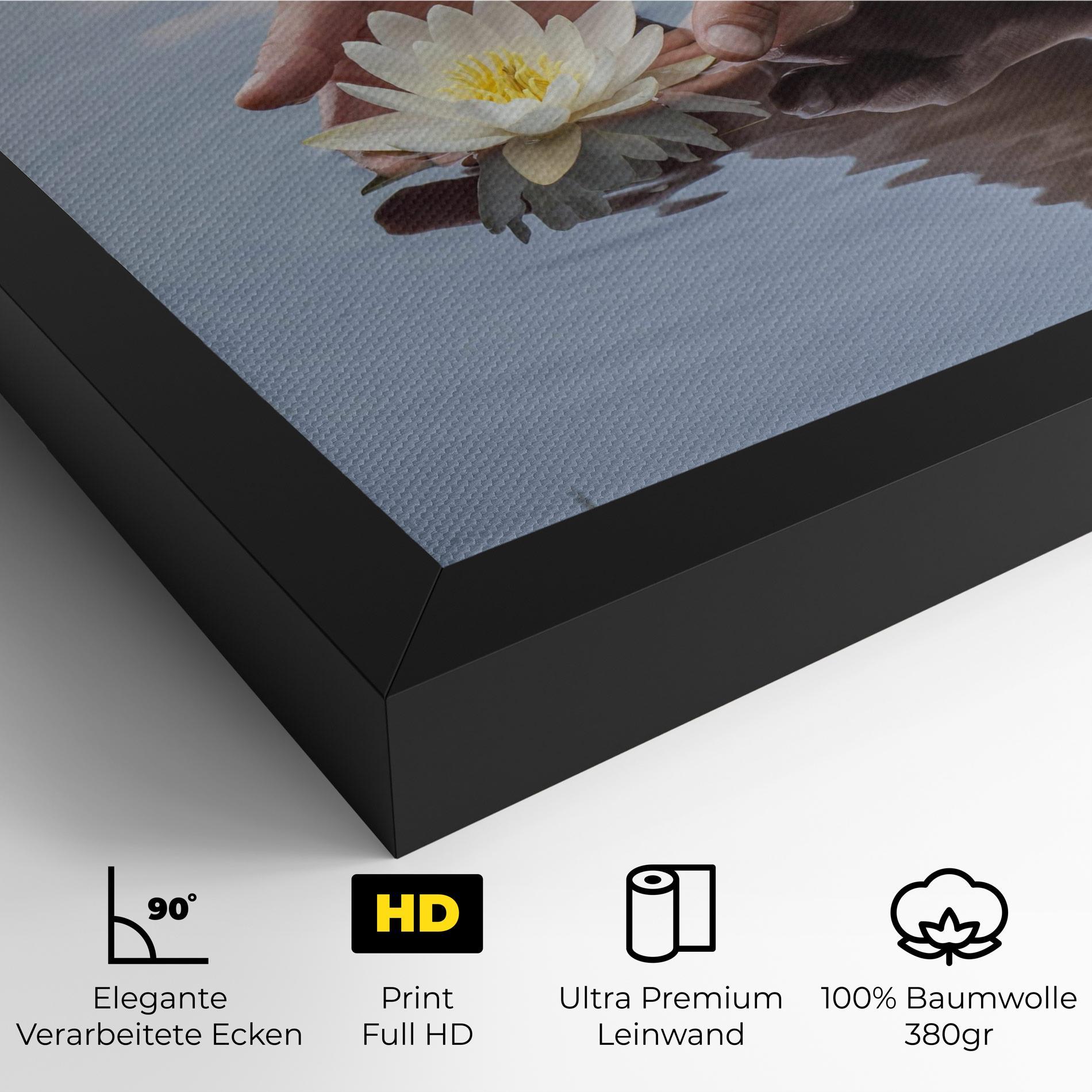 Leinwandbild Holding Lake Flower mockup 4