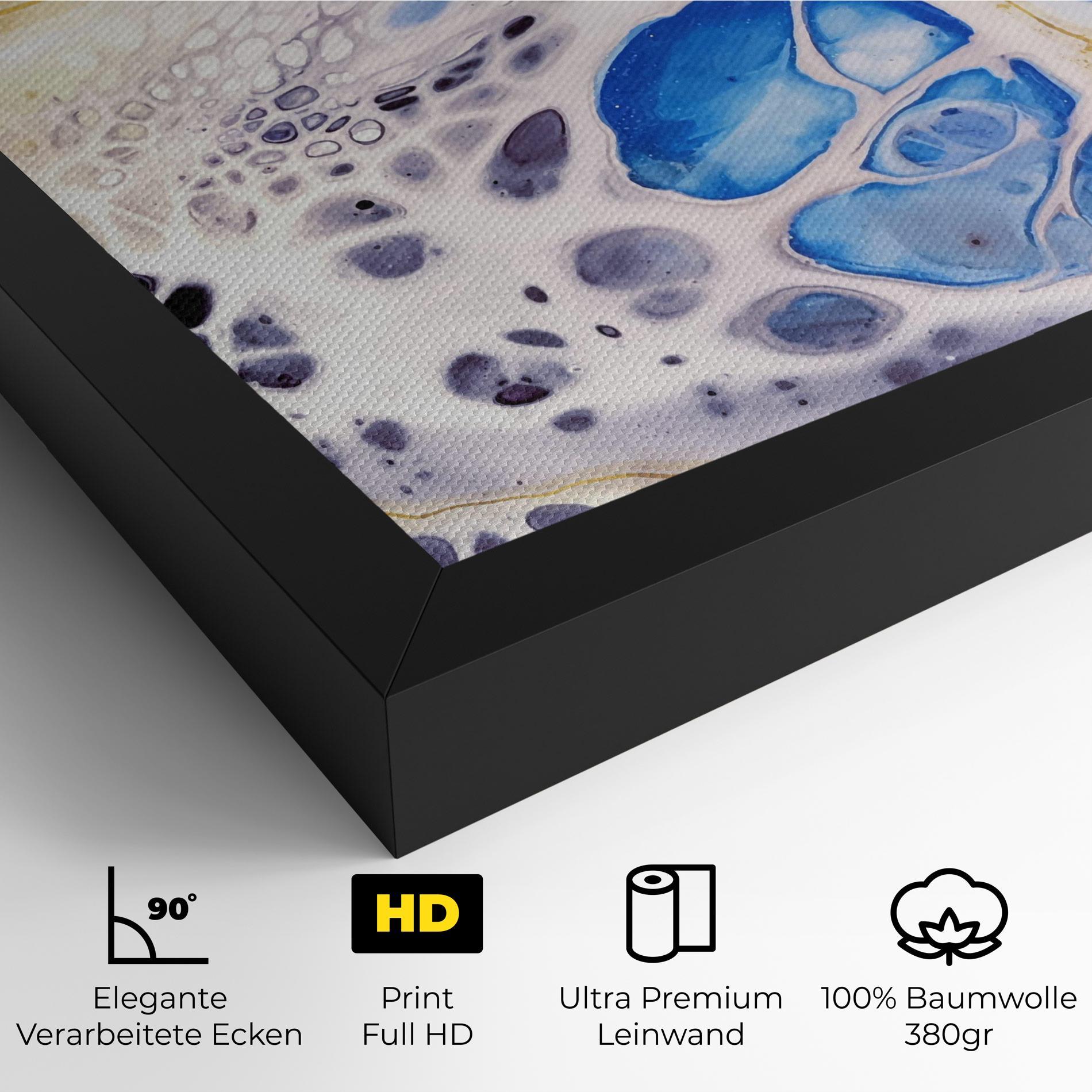 Leinwandbild Water Gold Blue Marble mockup 4